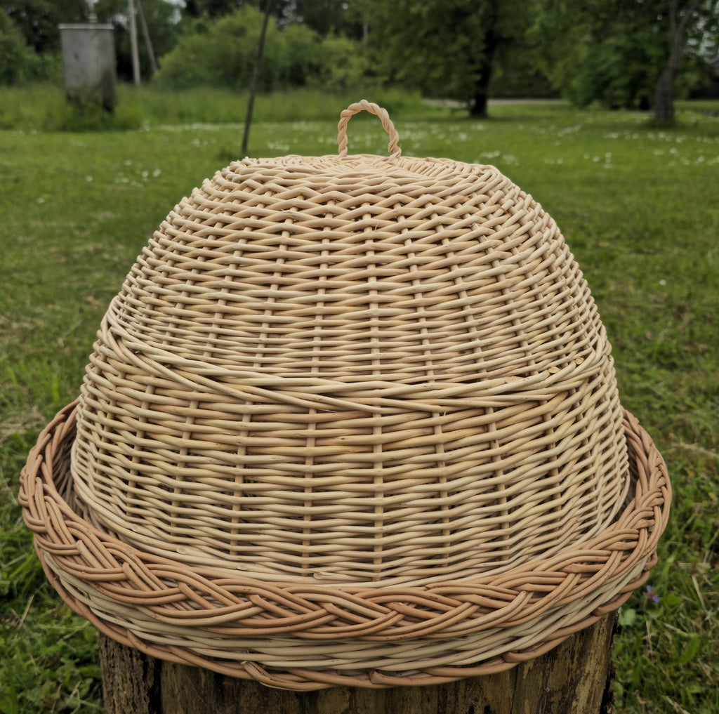 Handmade Wicker Food Cover with Tray