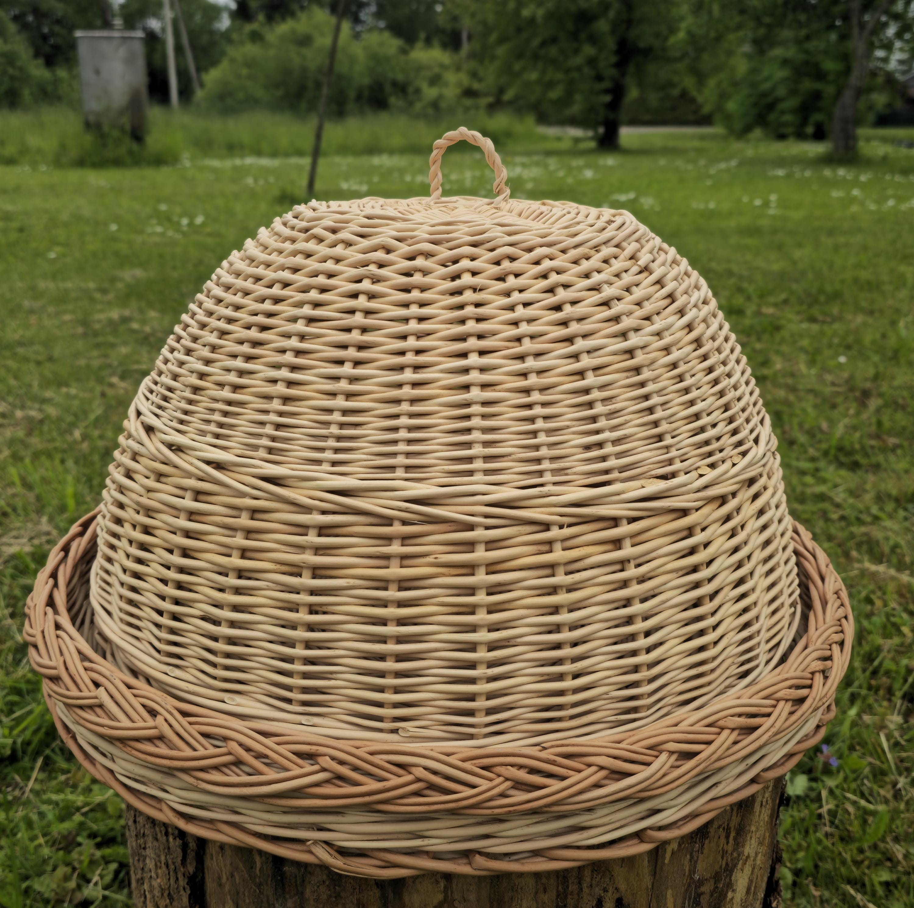 Handmade Wicker Food Cover with Tray