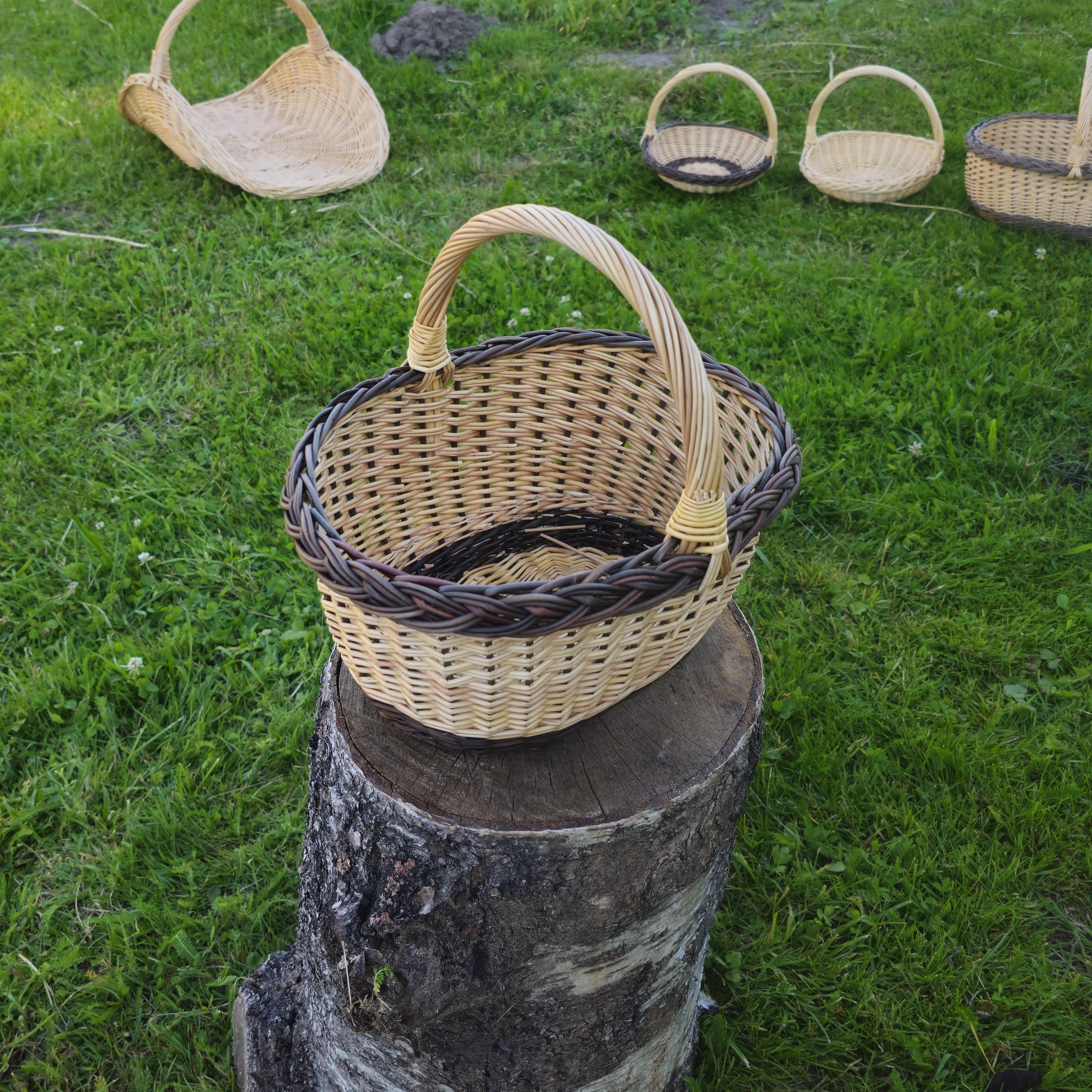 Handwoven Wicker Gathering Basket