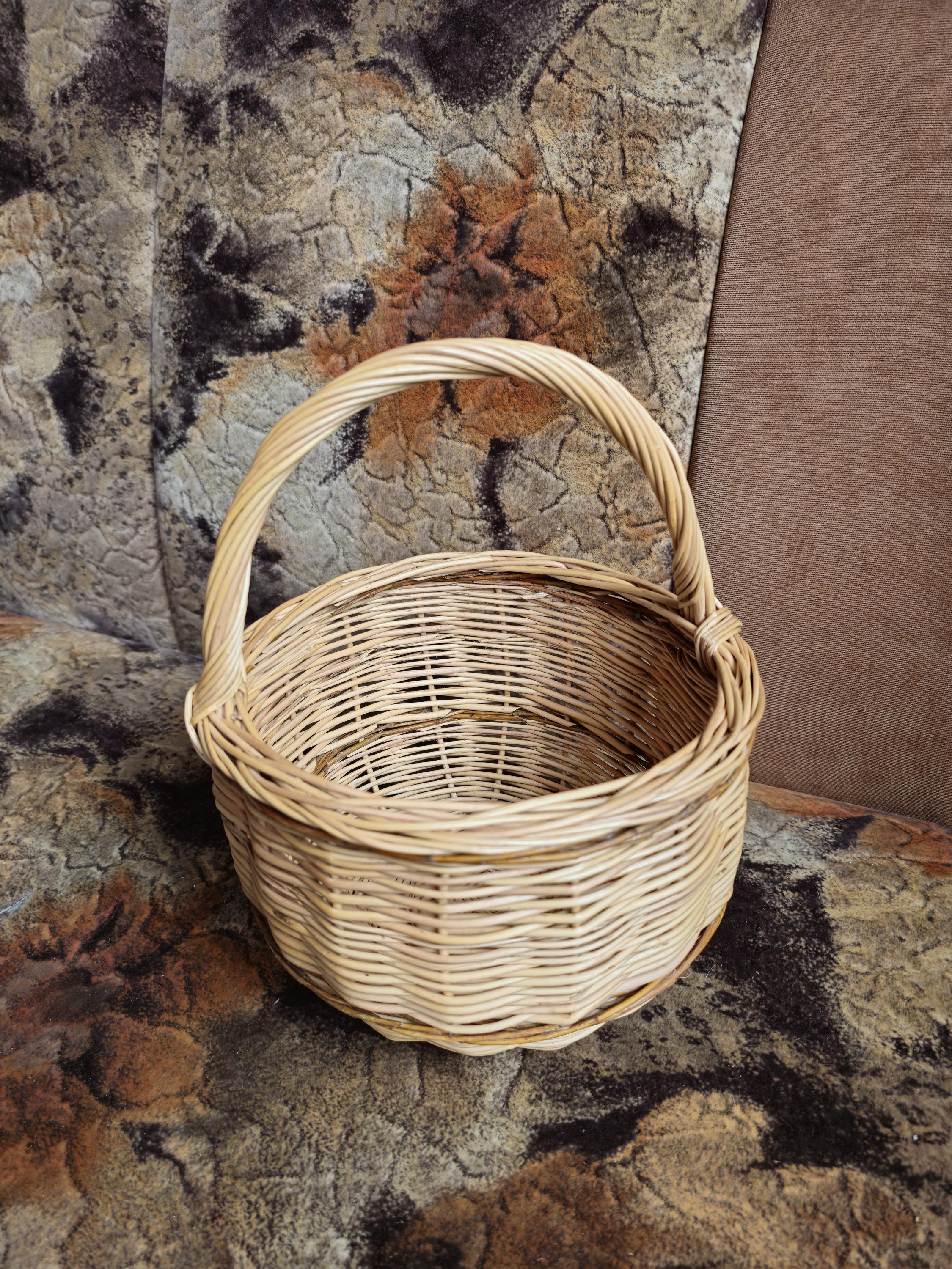 Handmade Wicker Basket with Handle