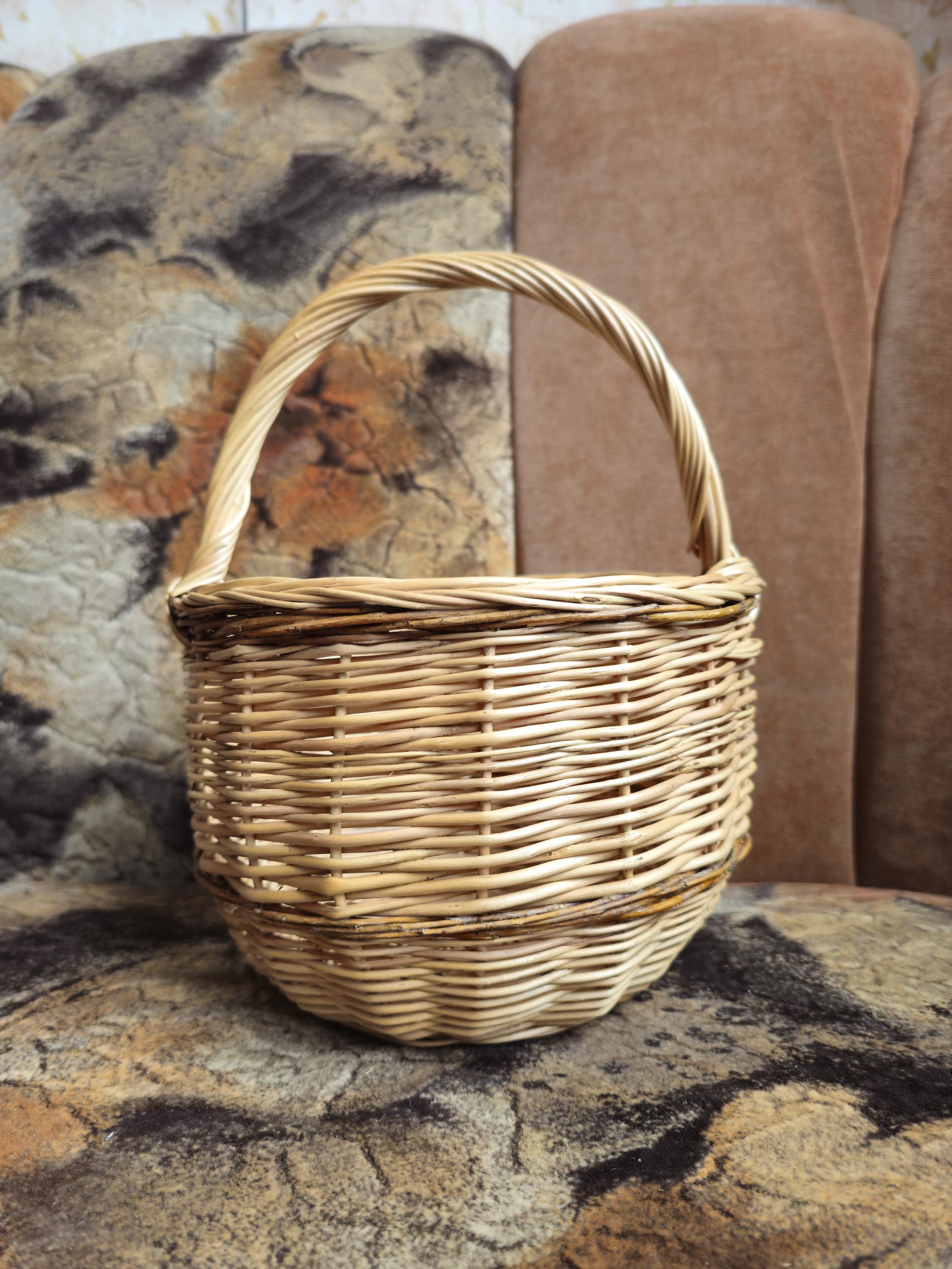 Handmade Wicker Basket with Handle