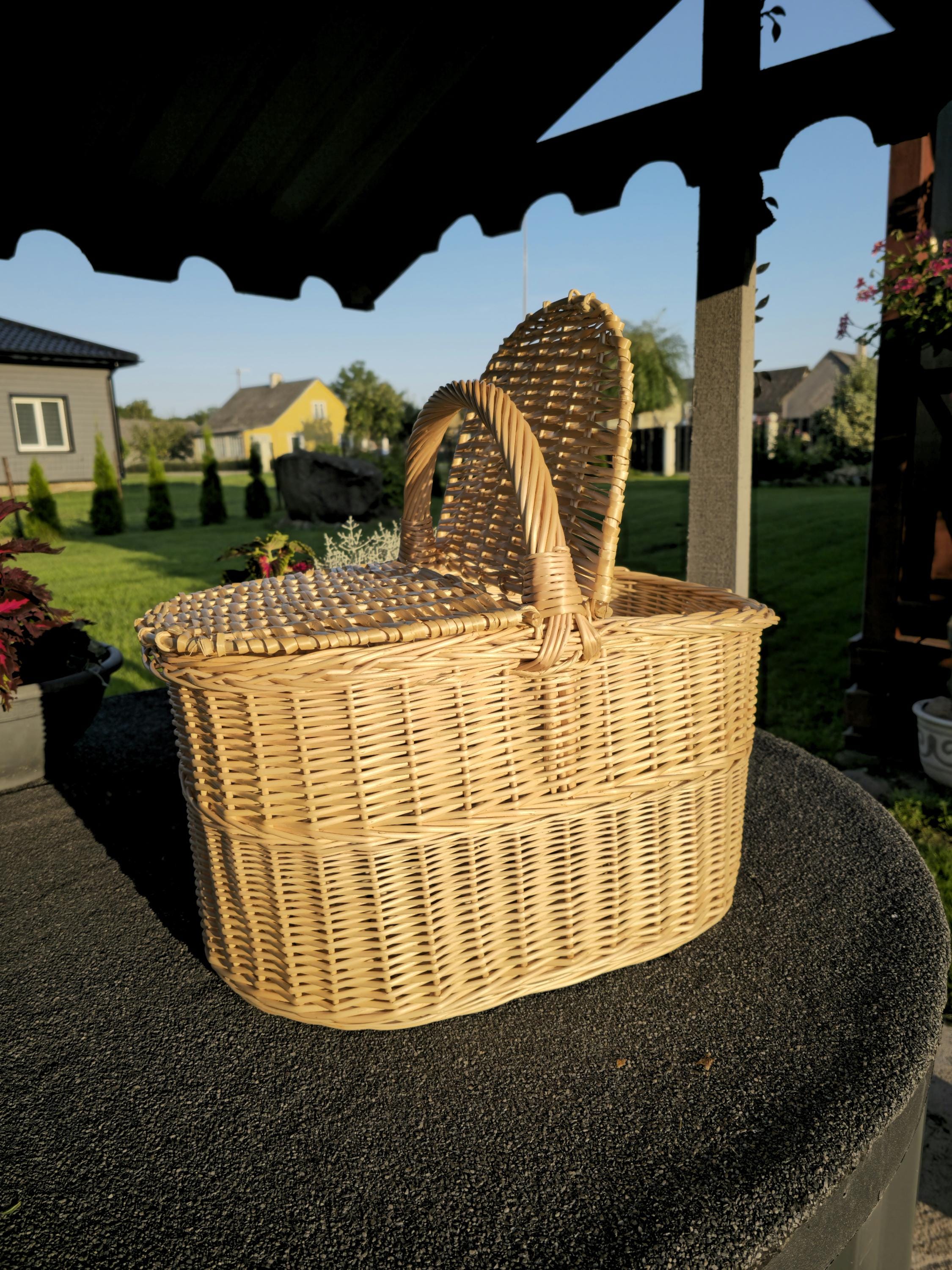 Handmade Wicker Picnic Basket