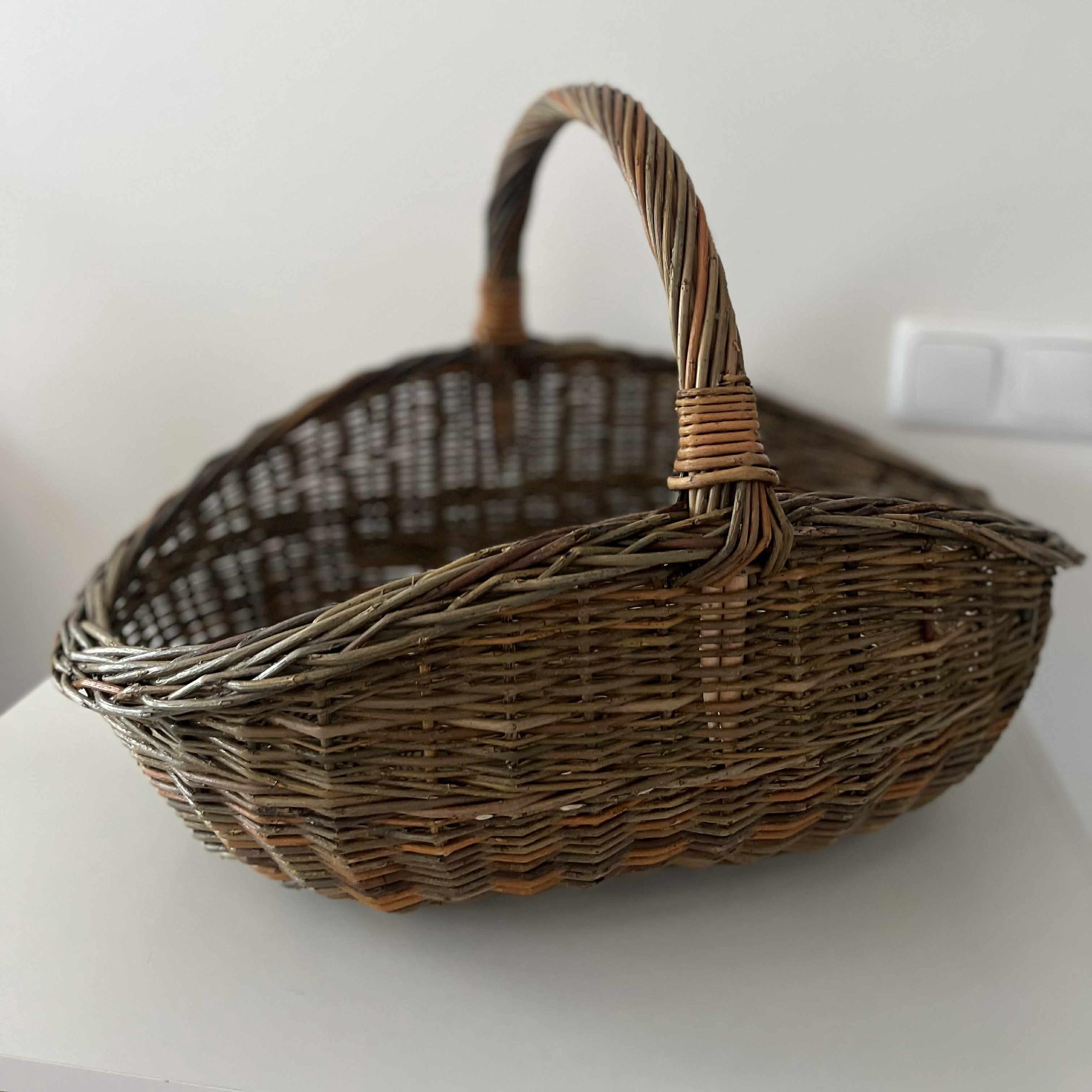 Handwoven Unpeeled Wicker Basket