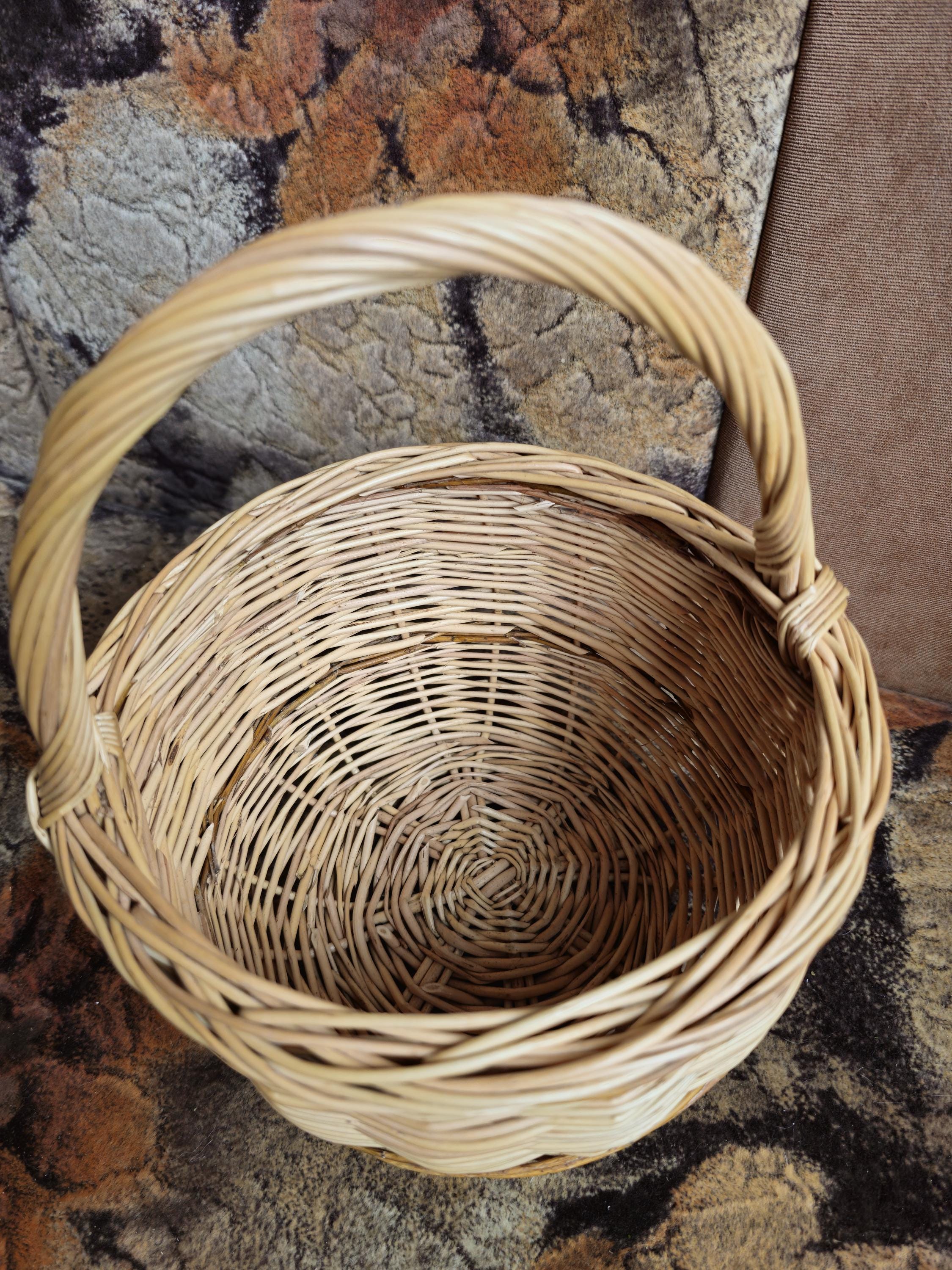 Handmade Wicker Basket with Handle