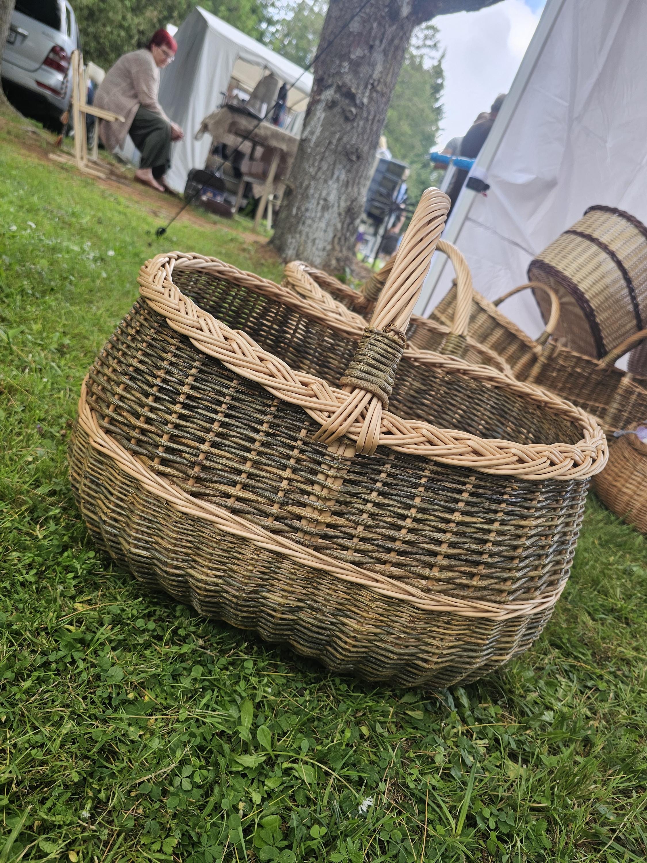 Extra Large Handwoven Wicker Basket
