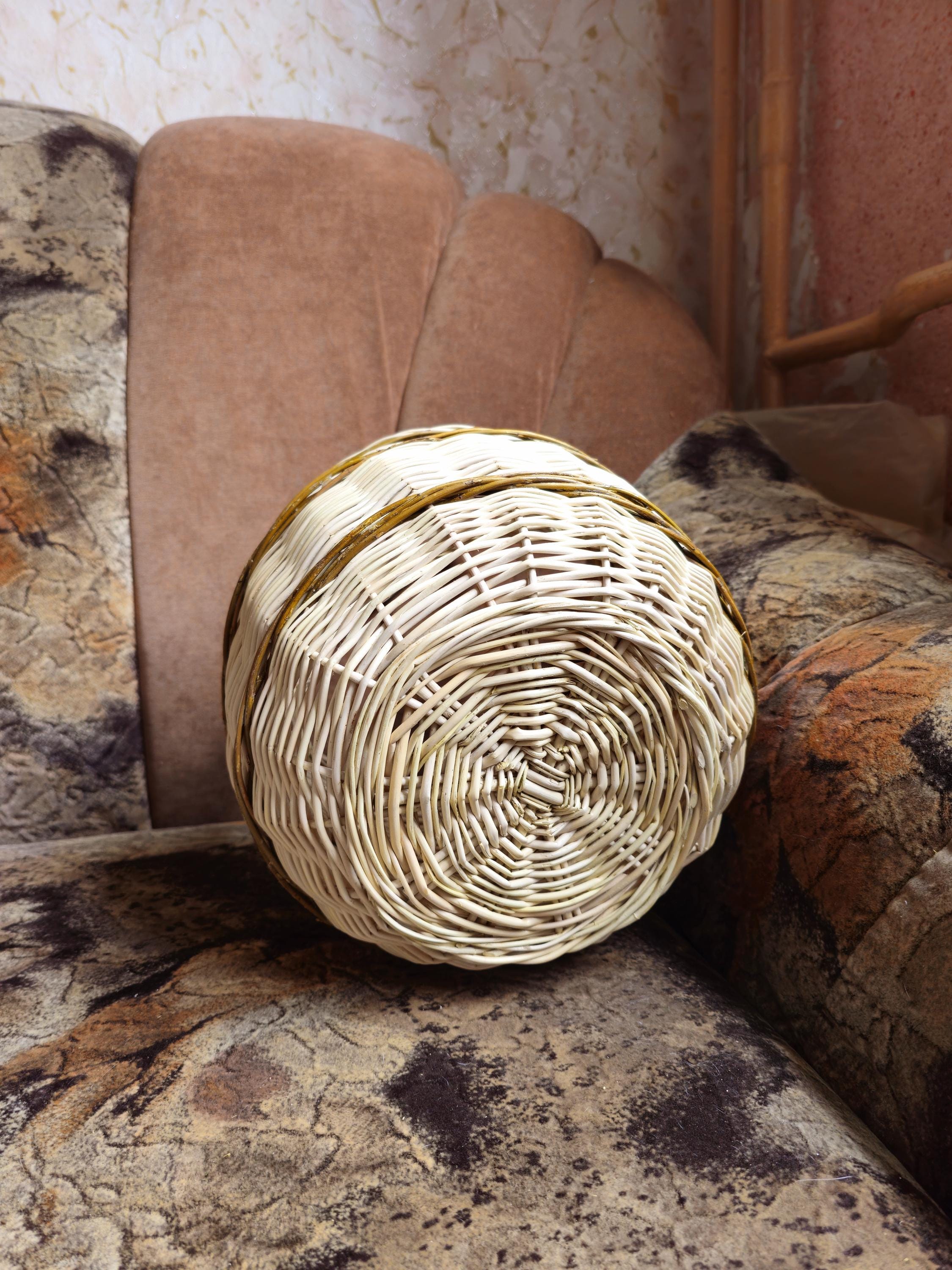 Rustic Handwoven Wicker Basket