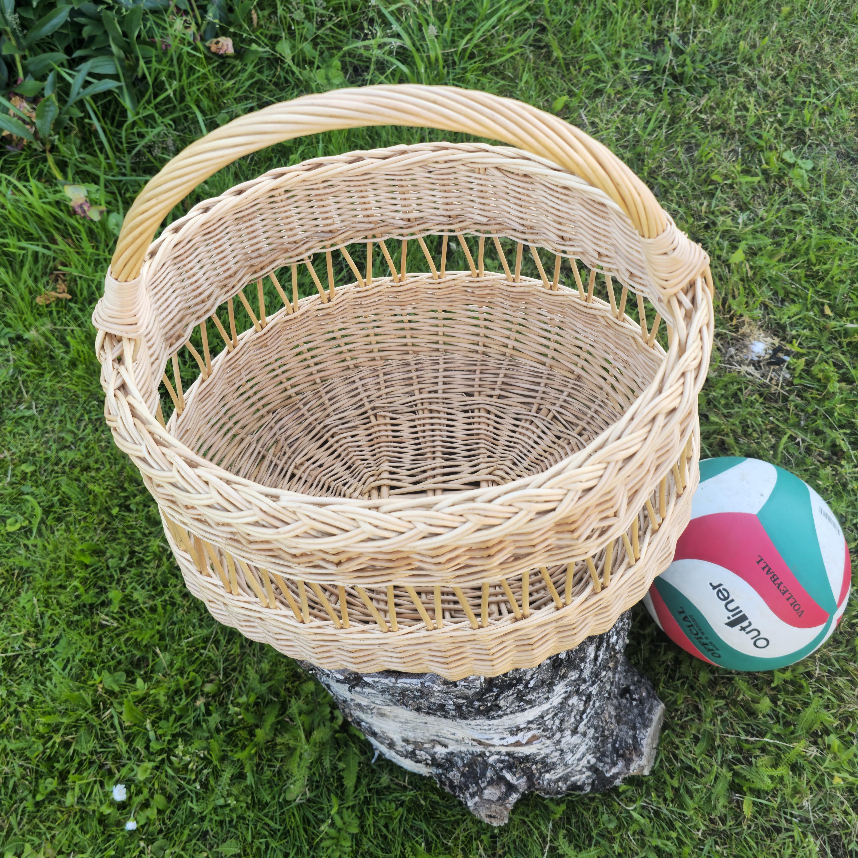 Handwoven willow foraging basket