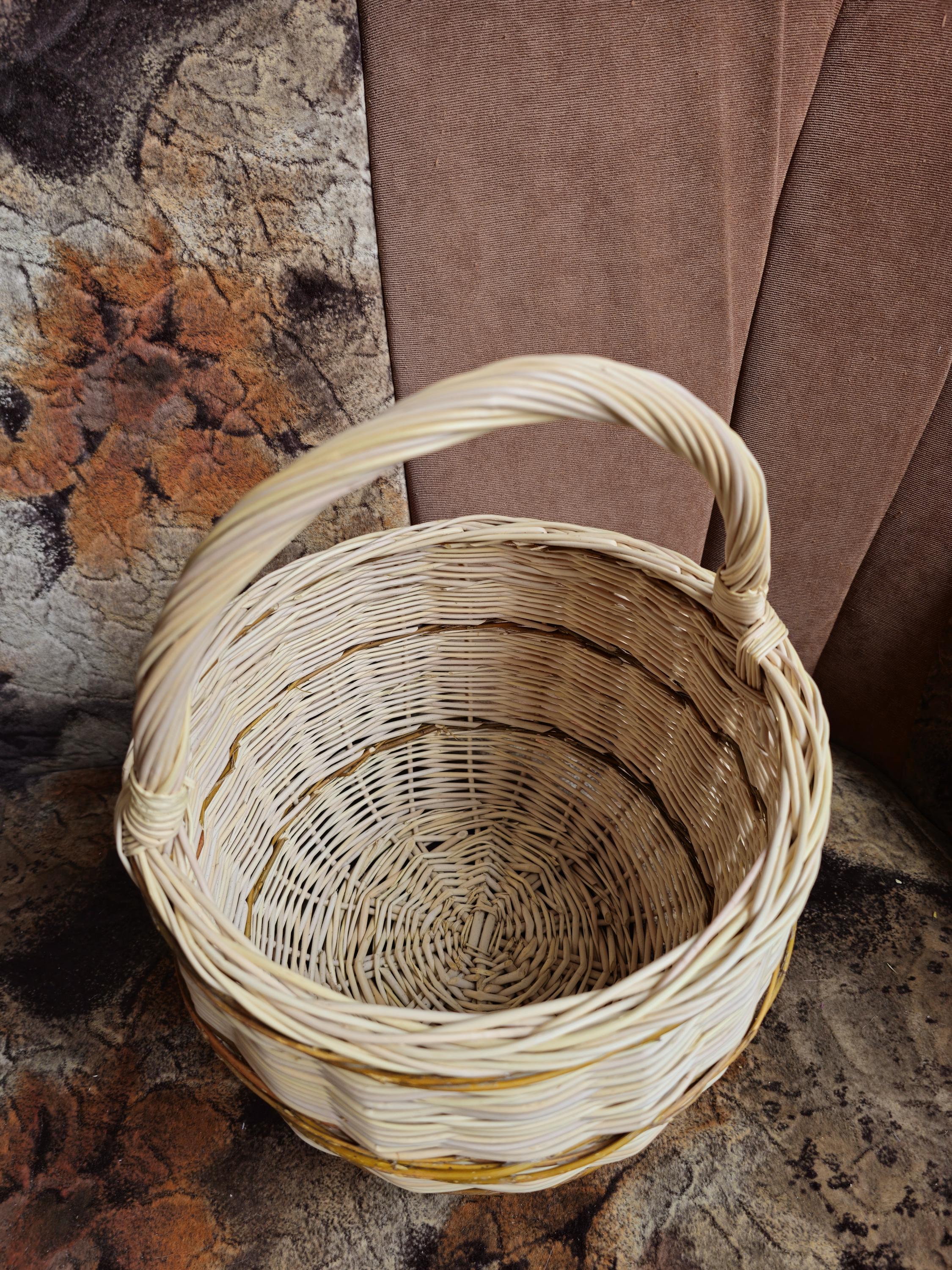 Rustic Handwoven Wicker Basket