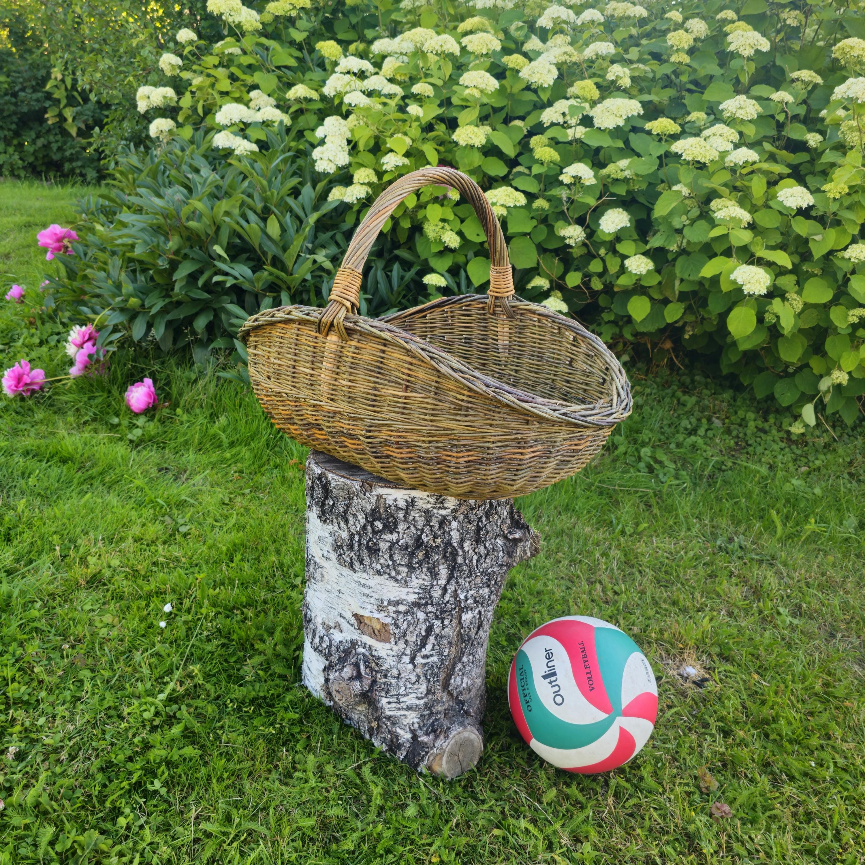 Handwoven Unpeeled Wicker Basket