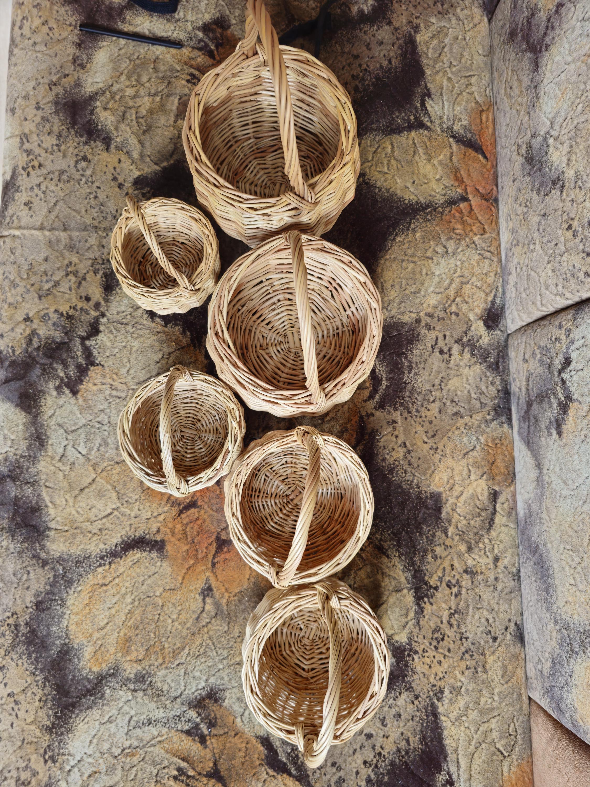 Small Handwoven Willow Basket with Handle