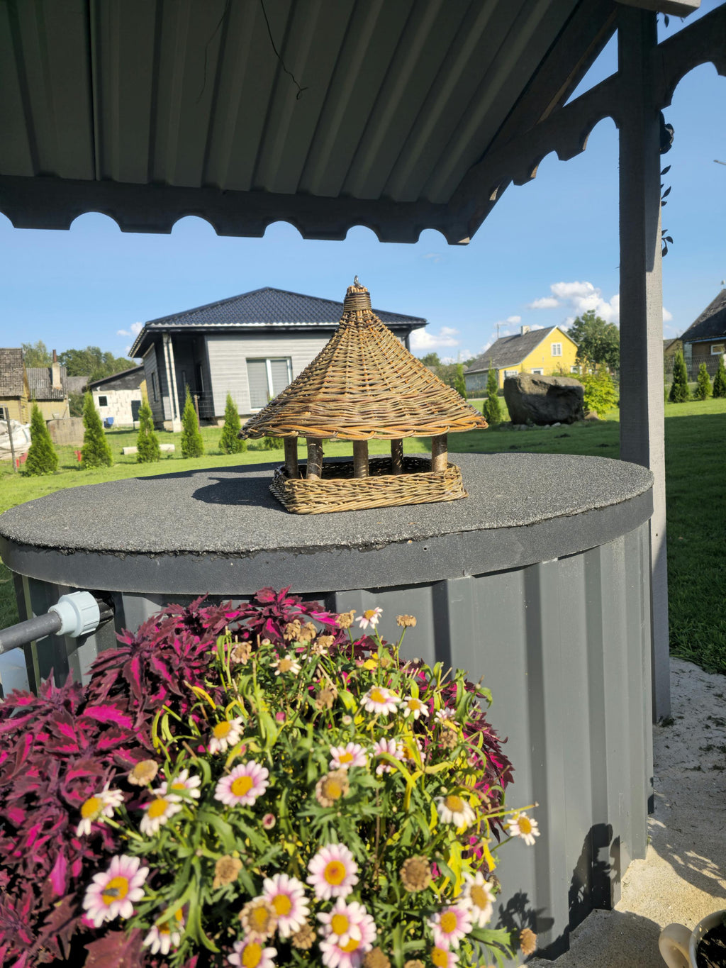 Handwoven Wicker Bird Feeder