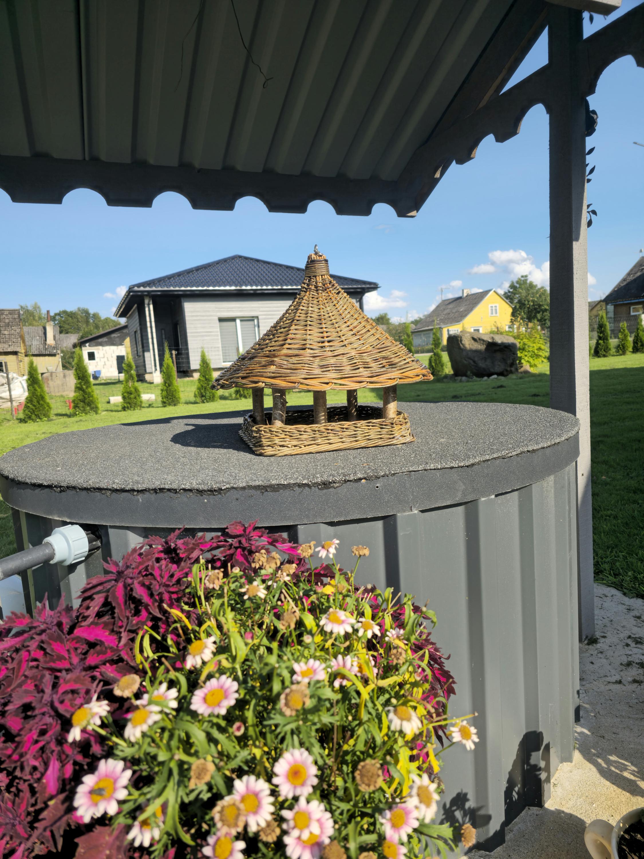 Handwoven Wicker Bird Feeder