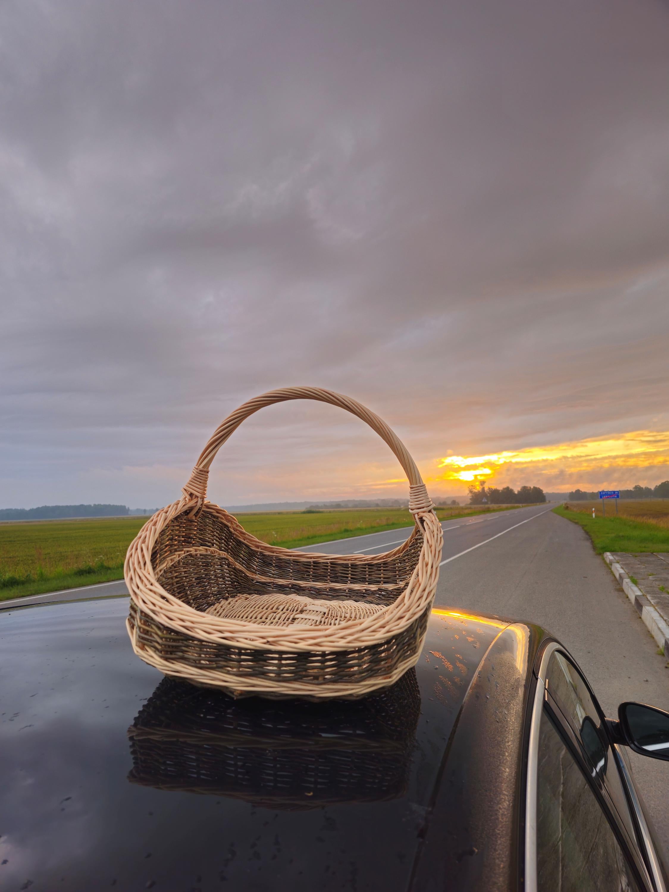 Extra-large Two-Tone Willow Trug for Foraging & Flower Gathering