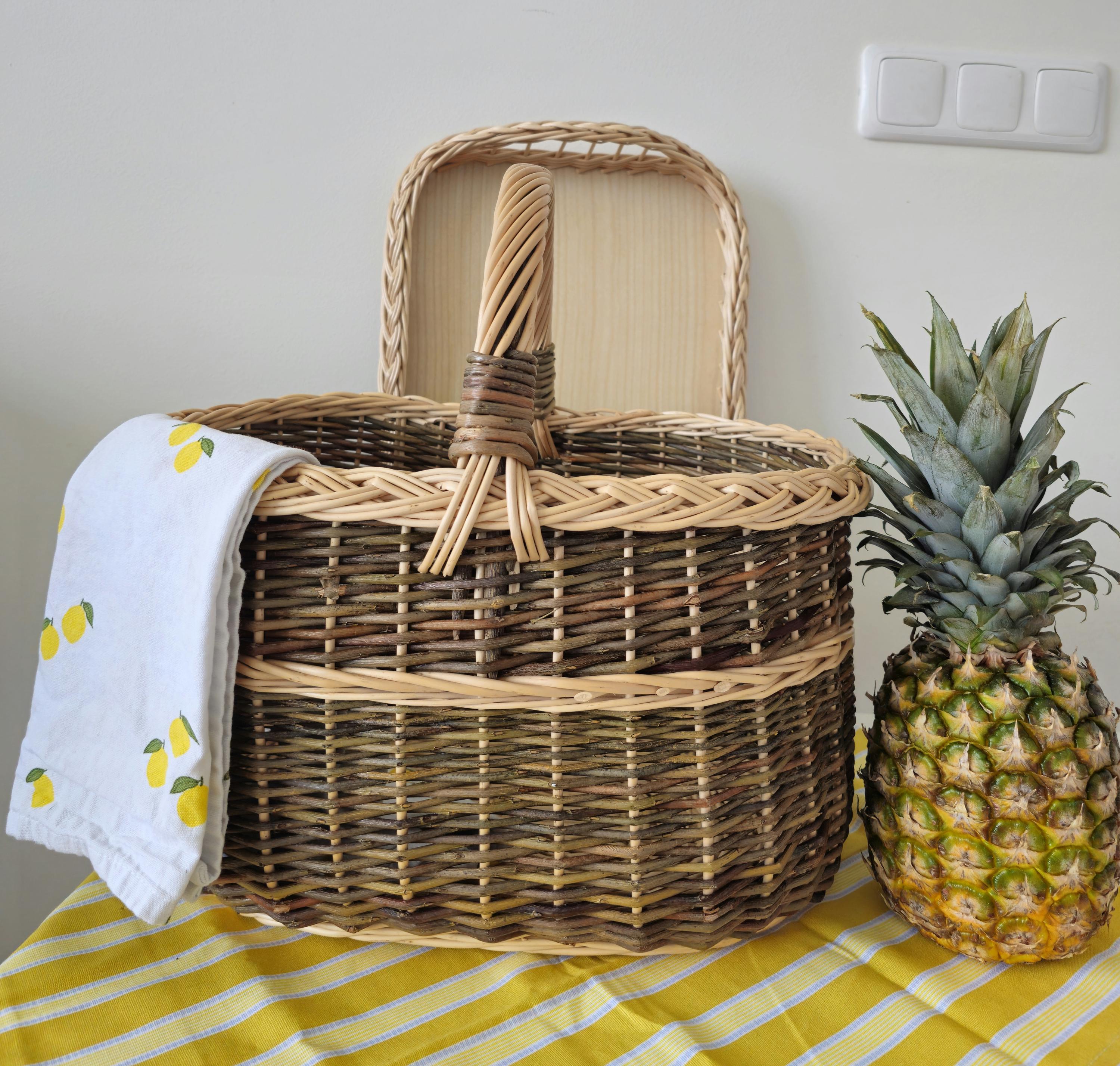 Handmade Wicker Basket with Handle