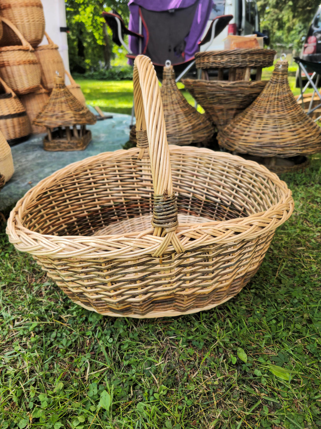 Large Wicker Basket with Sturdy Handle