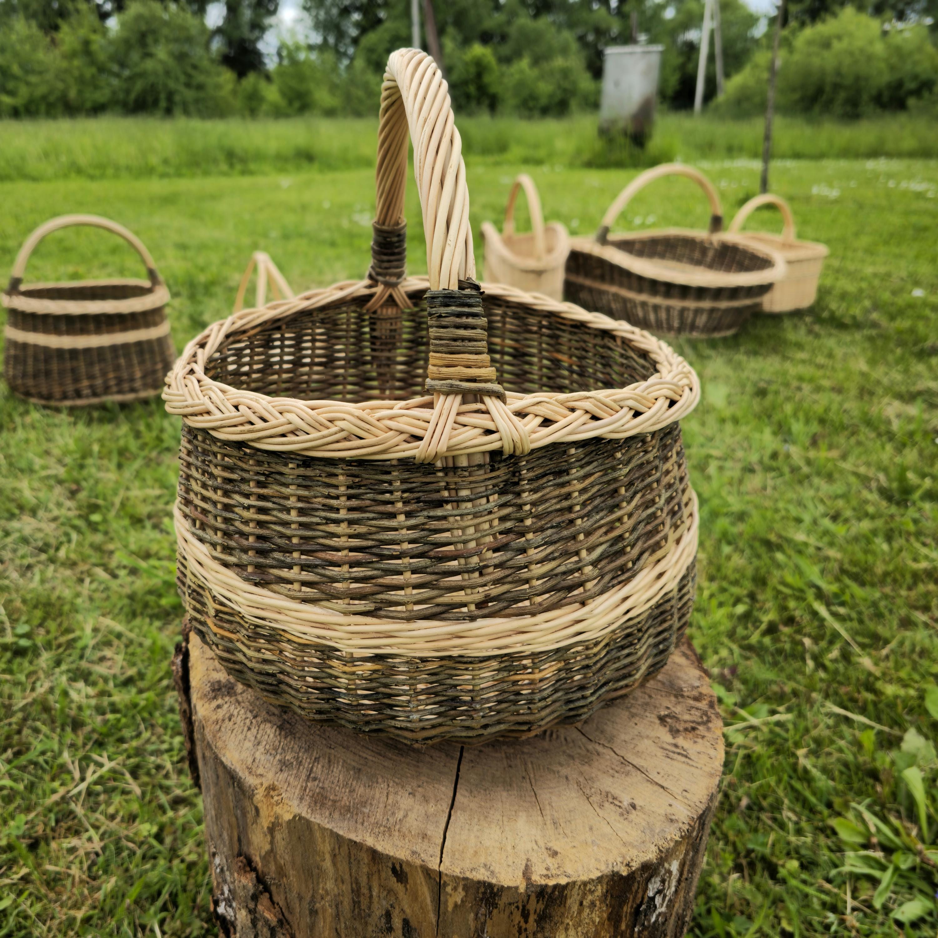 Handmade Dark Wicker Basket