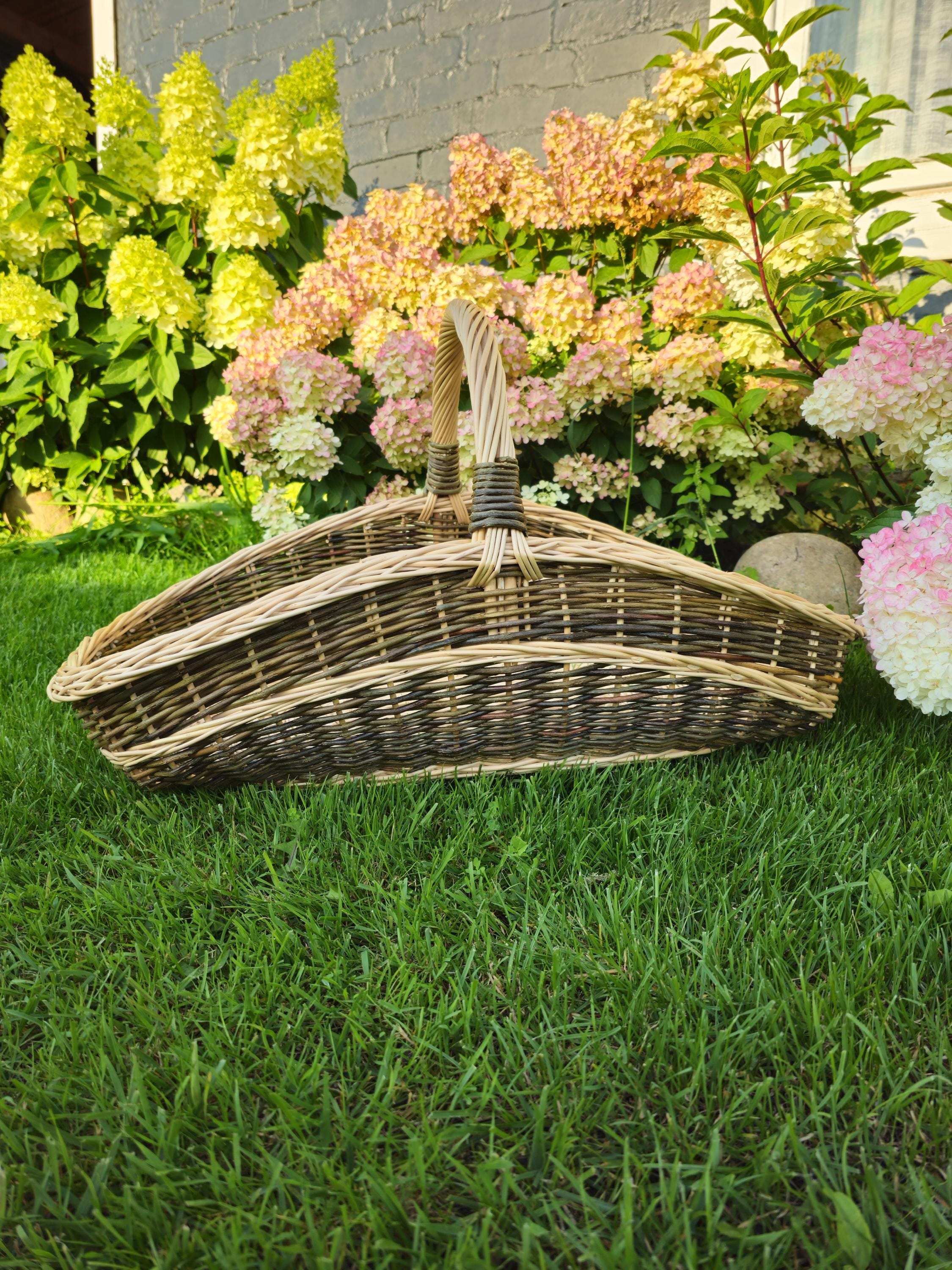 Extra-large Two-Tone Willow Trug for Foraging & Flower Gathering
