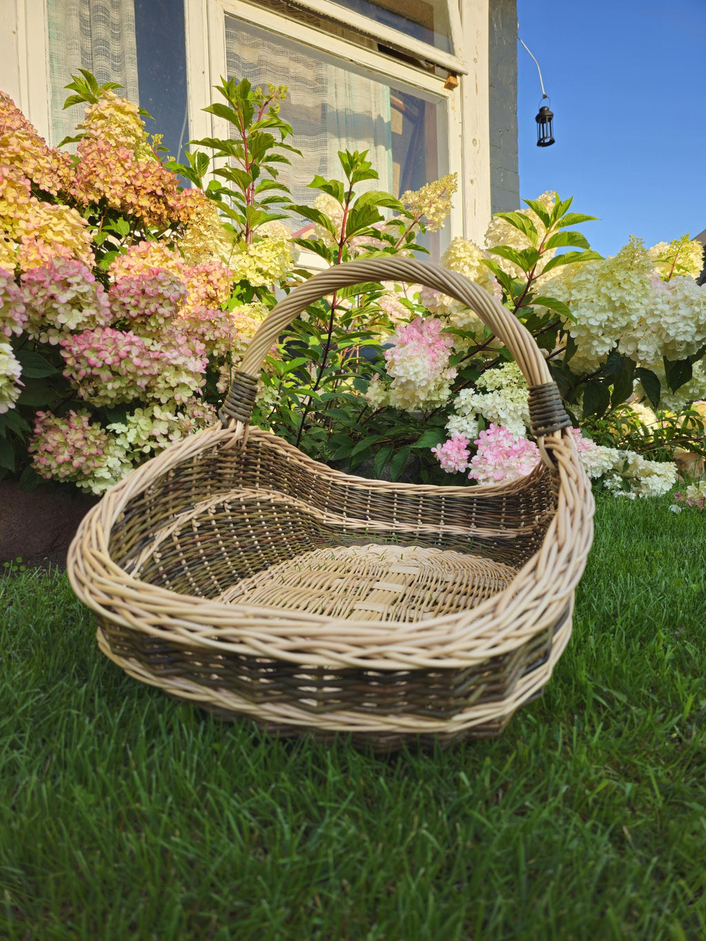 Extra-large Two-Tone Willow Trug for Foraging & Flower Gathering