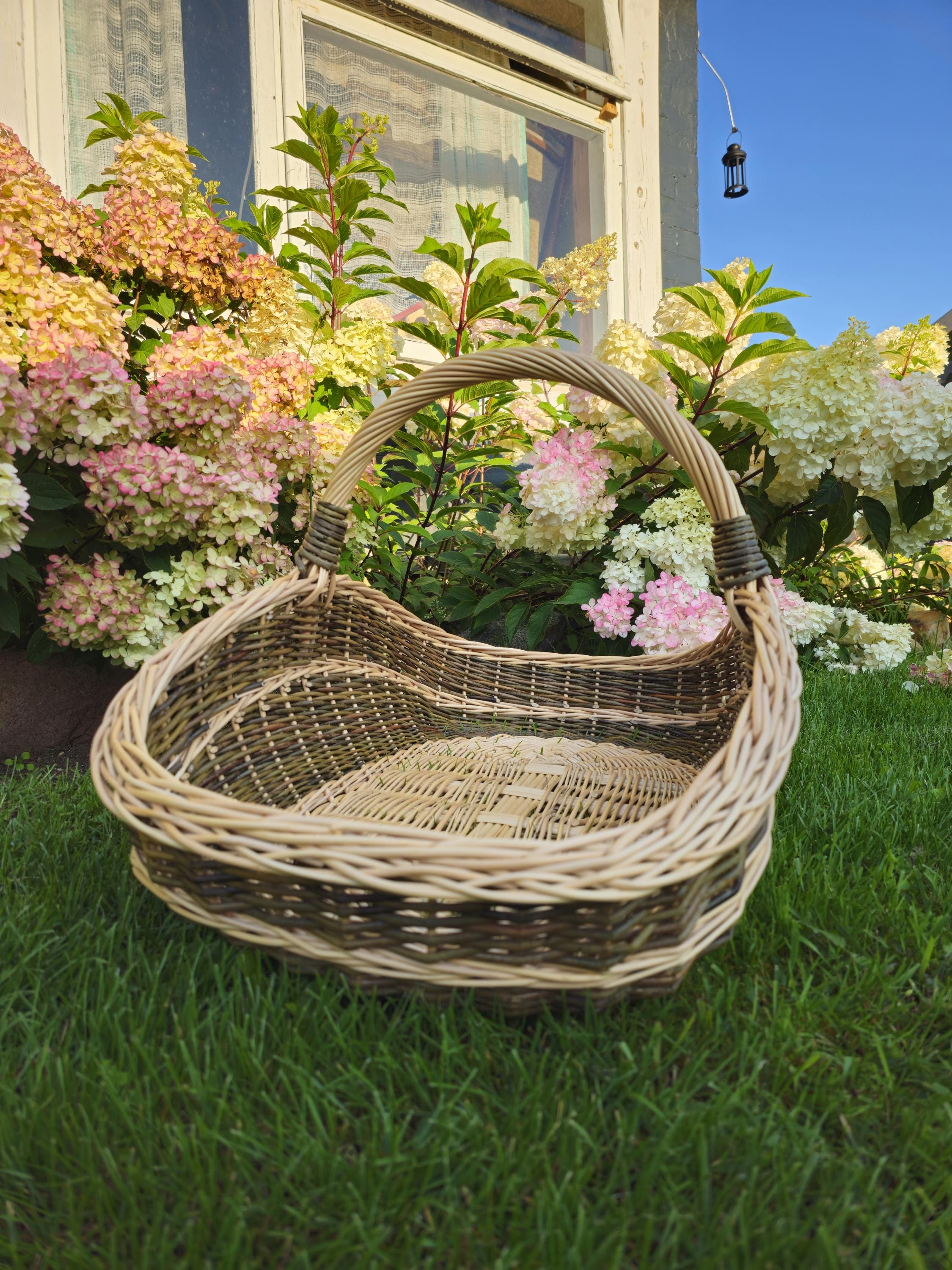 Extra-large Two-Tone Willow Trug for Foraging & Flower Gathering