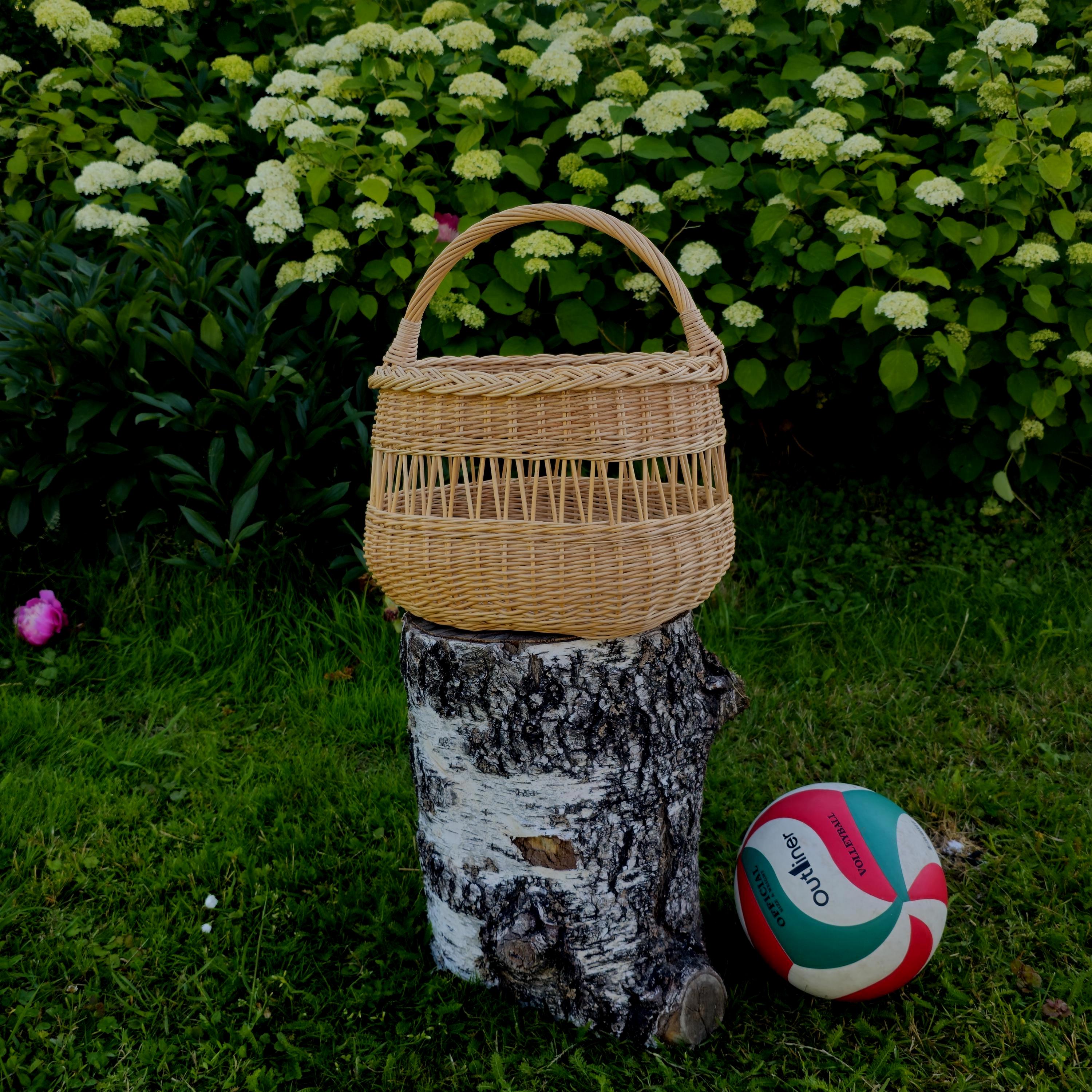 Handwoven willow foraging basket