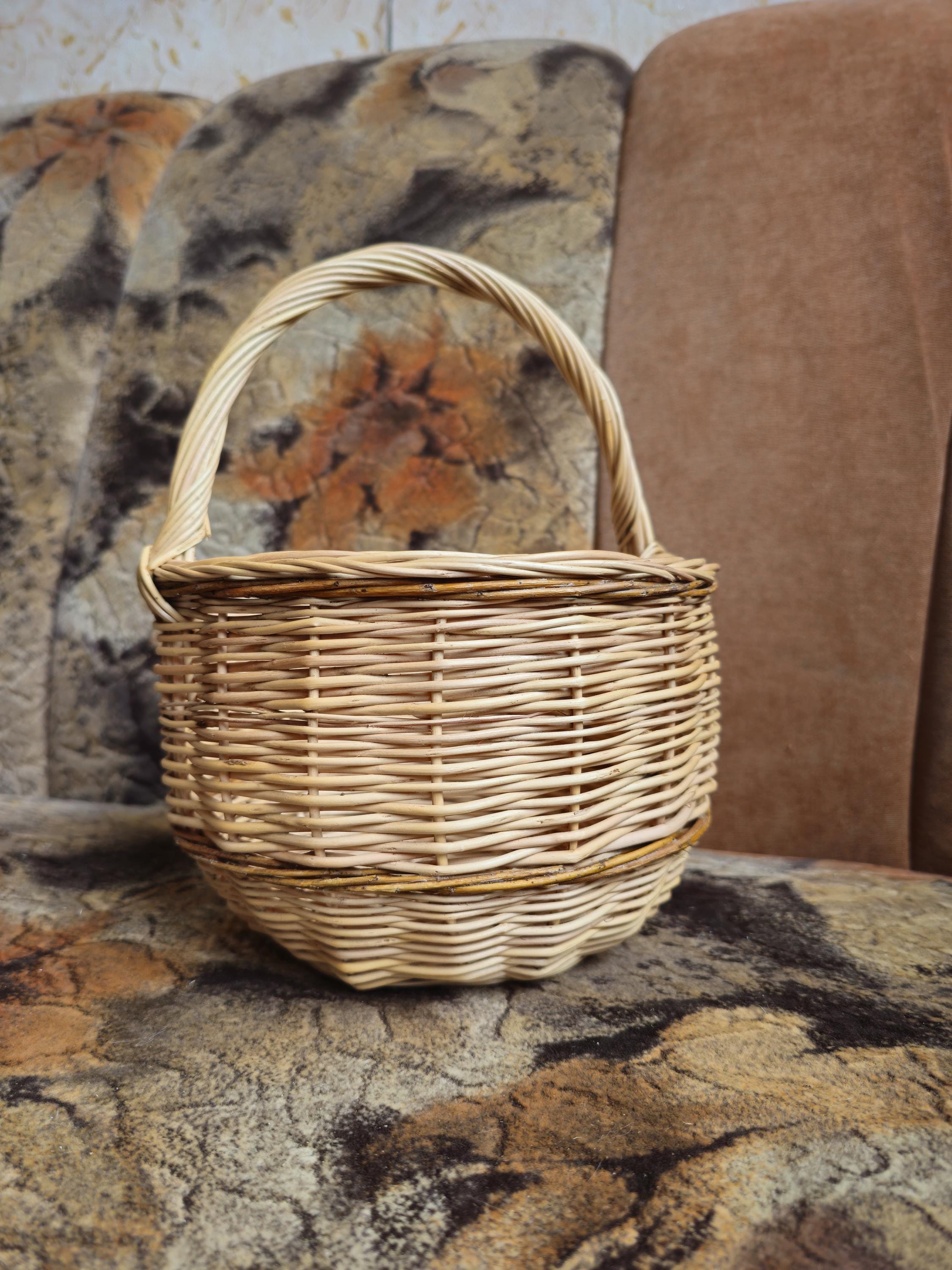 Handmade Wicker Basket with Handle