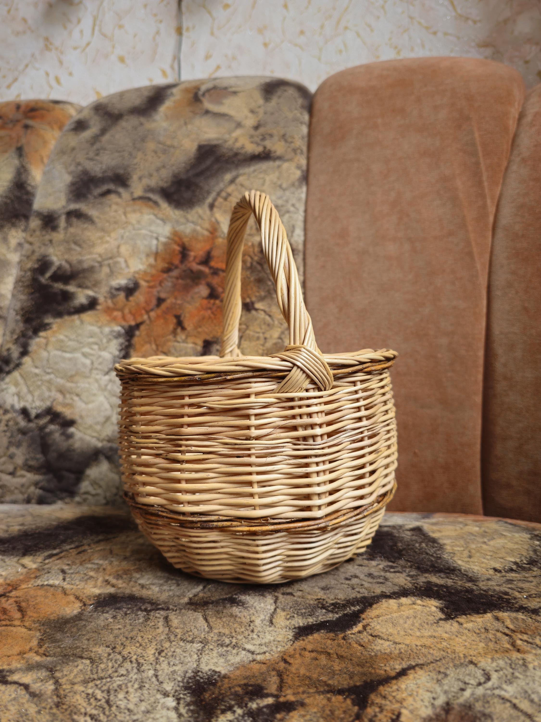 Handmade Wicker Basket with Handle