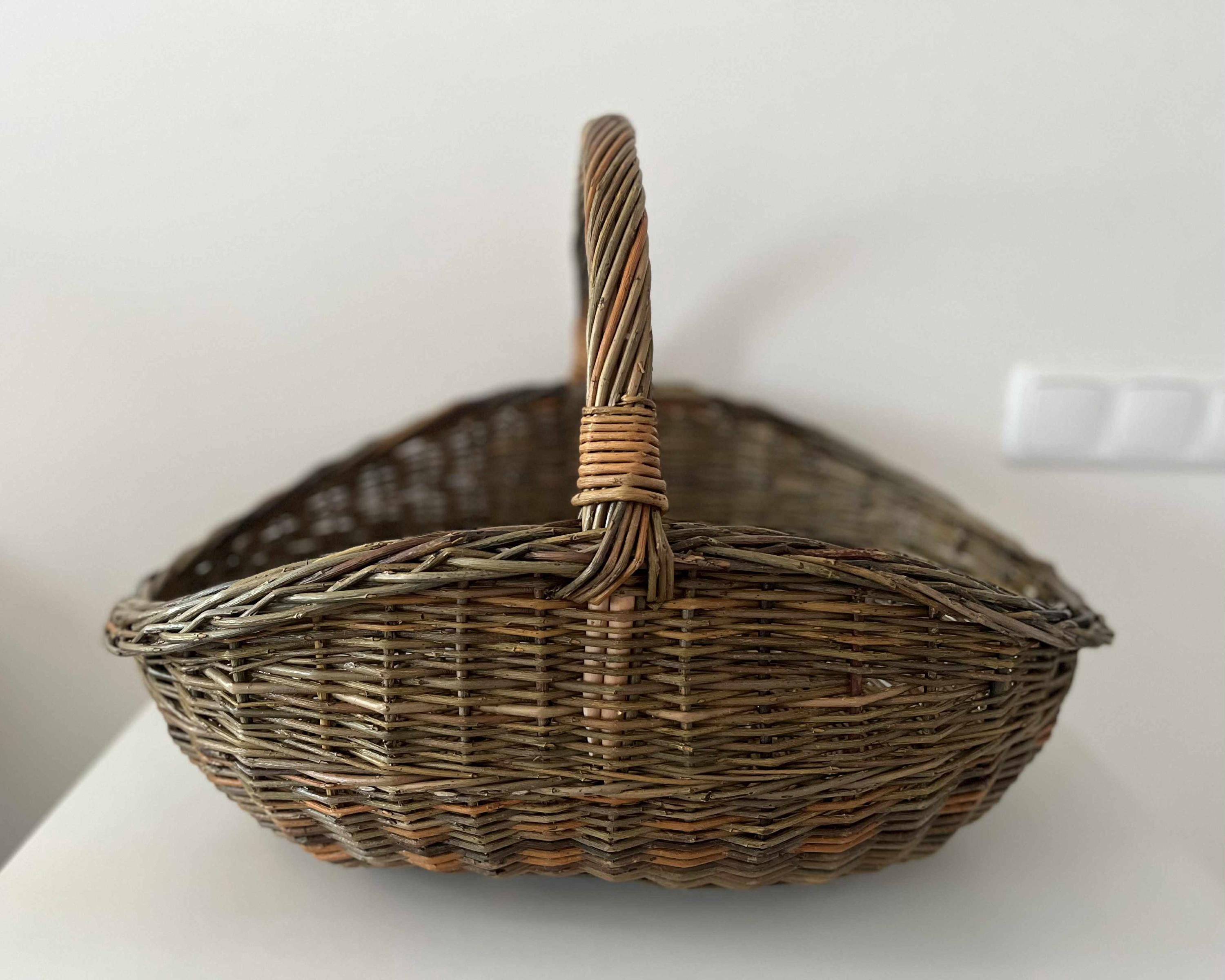 Handwoven Unpeeled Wicker Basket
