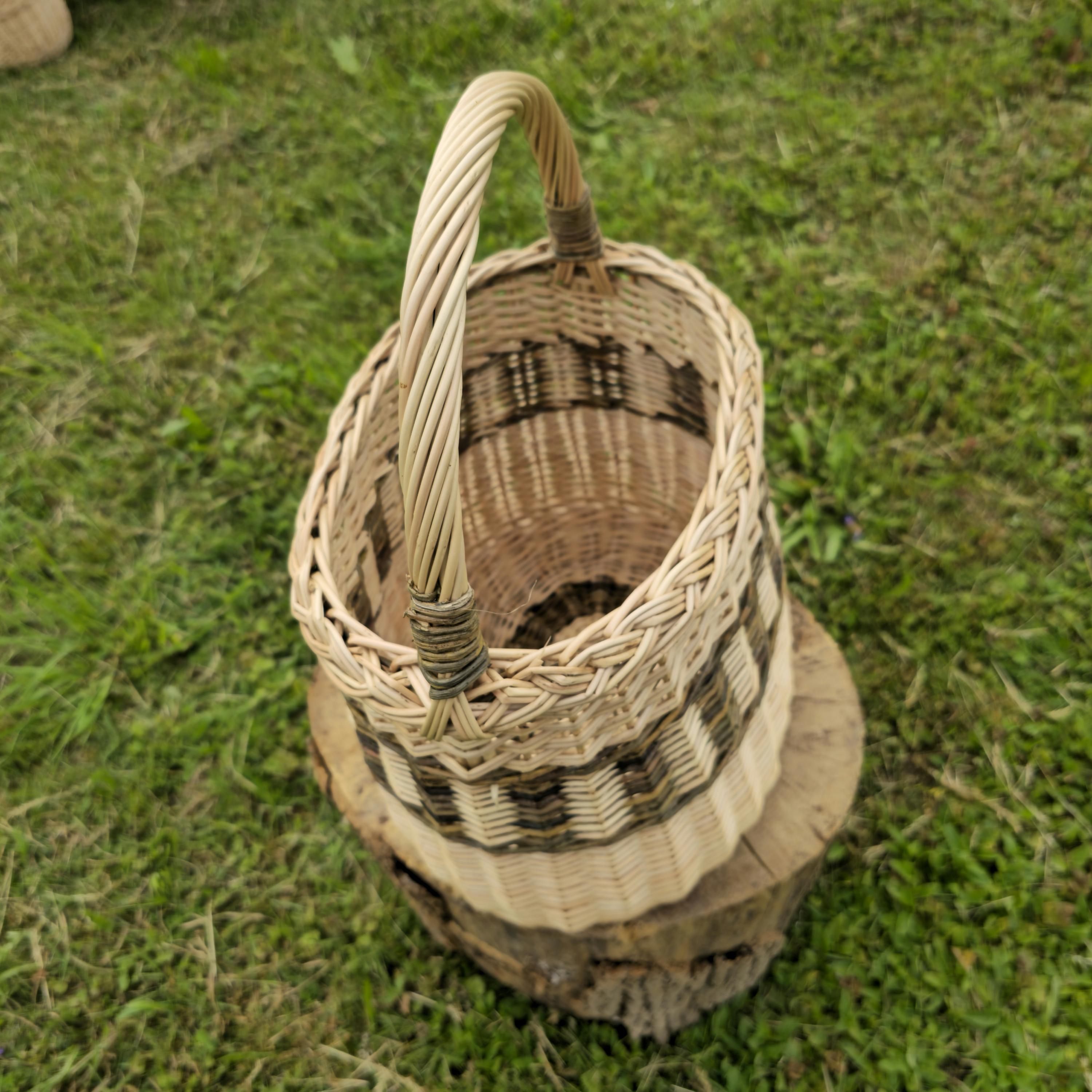 Handmade Tall Wicker Basket
