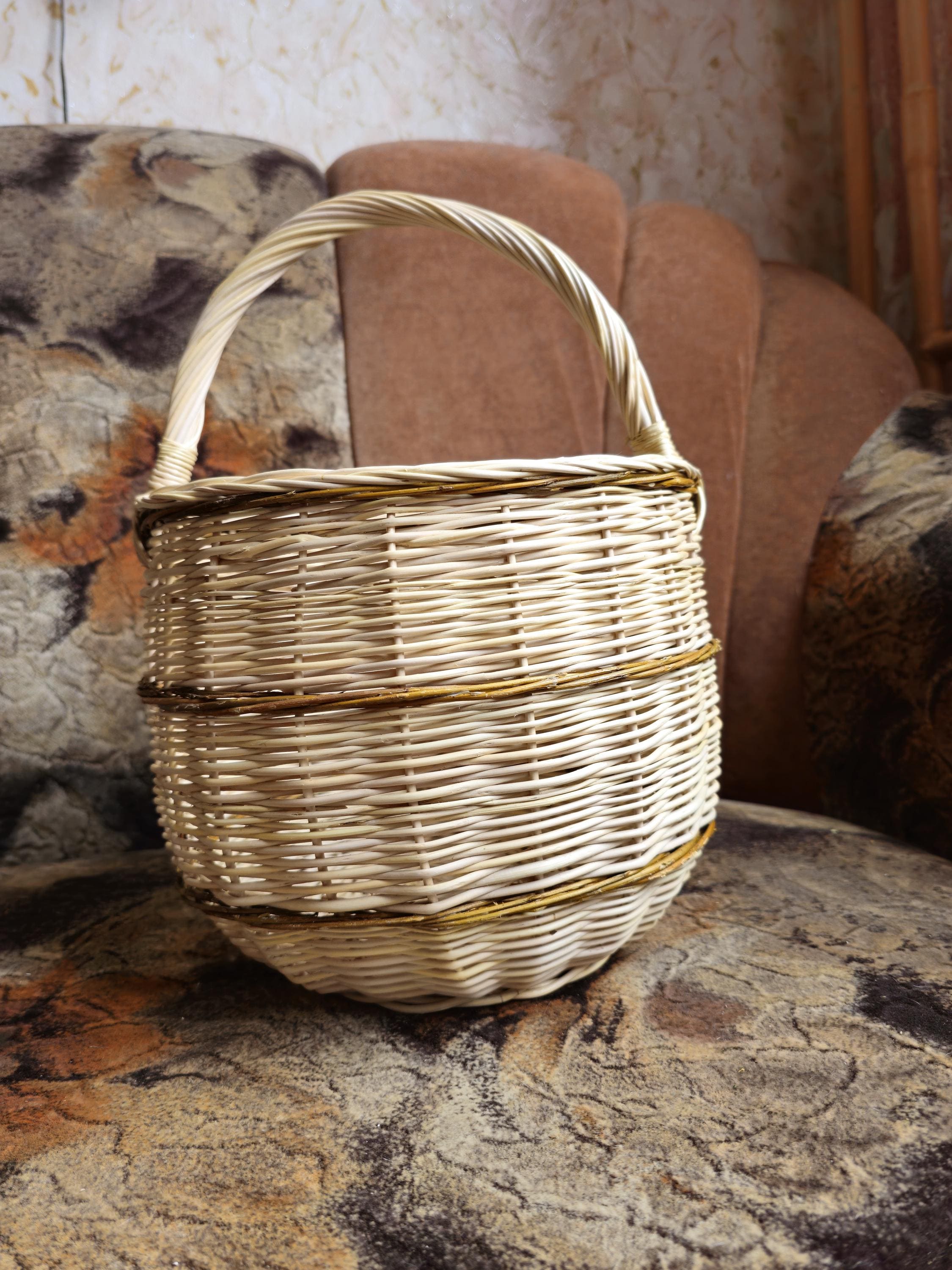 Rustic Handwoven Wicker Basket