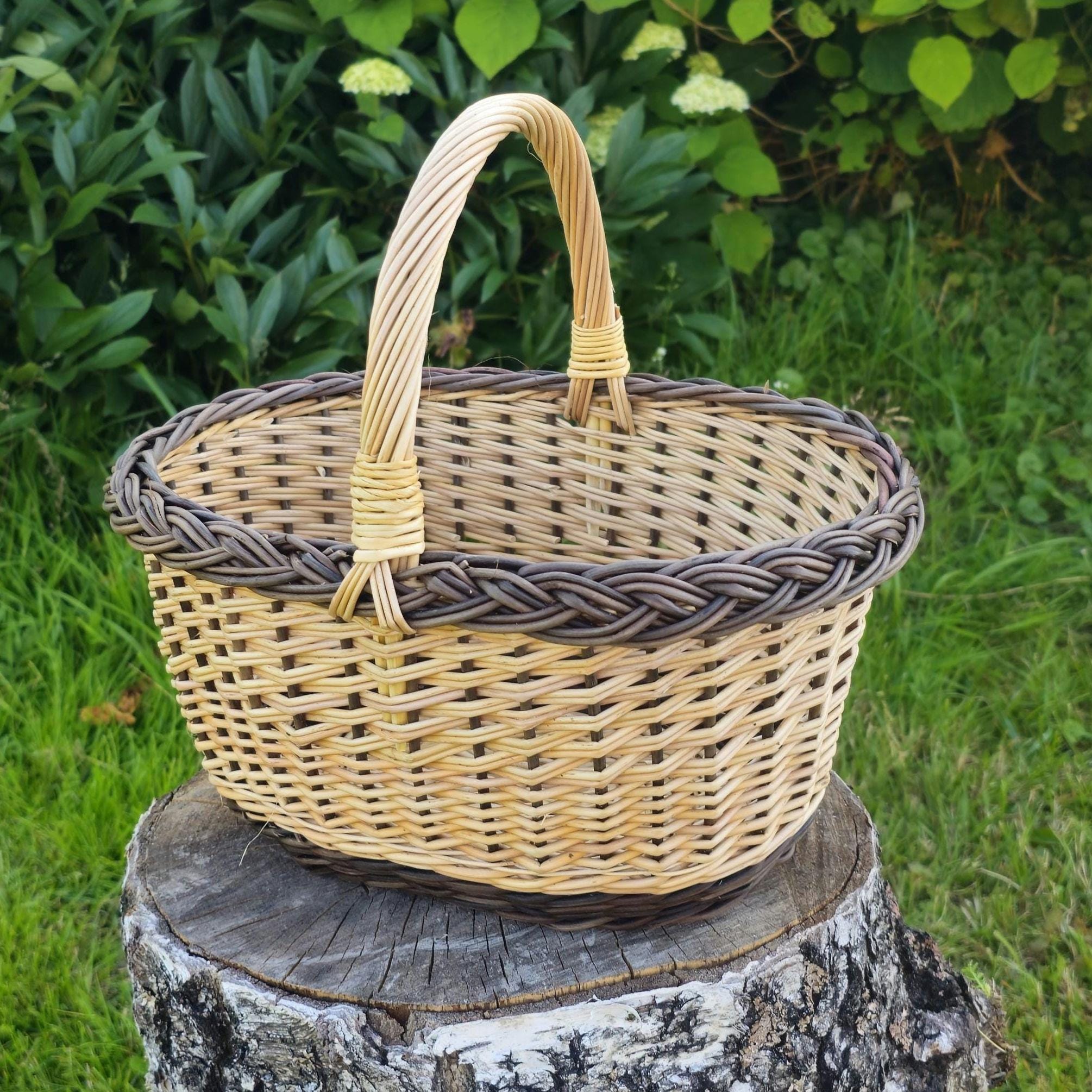 Handwoven Wicker Gathering Basket
