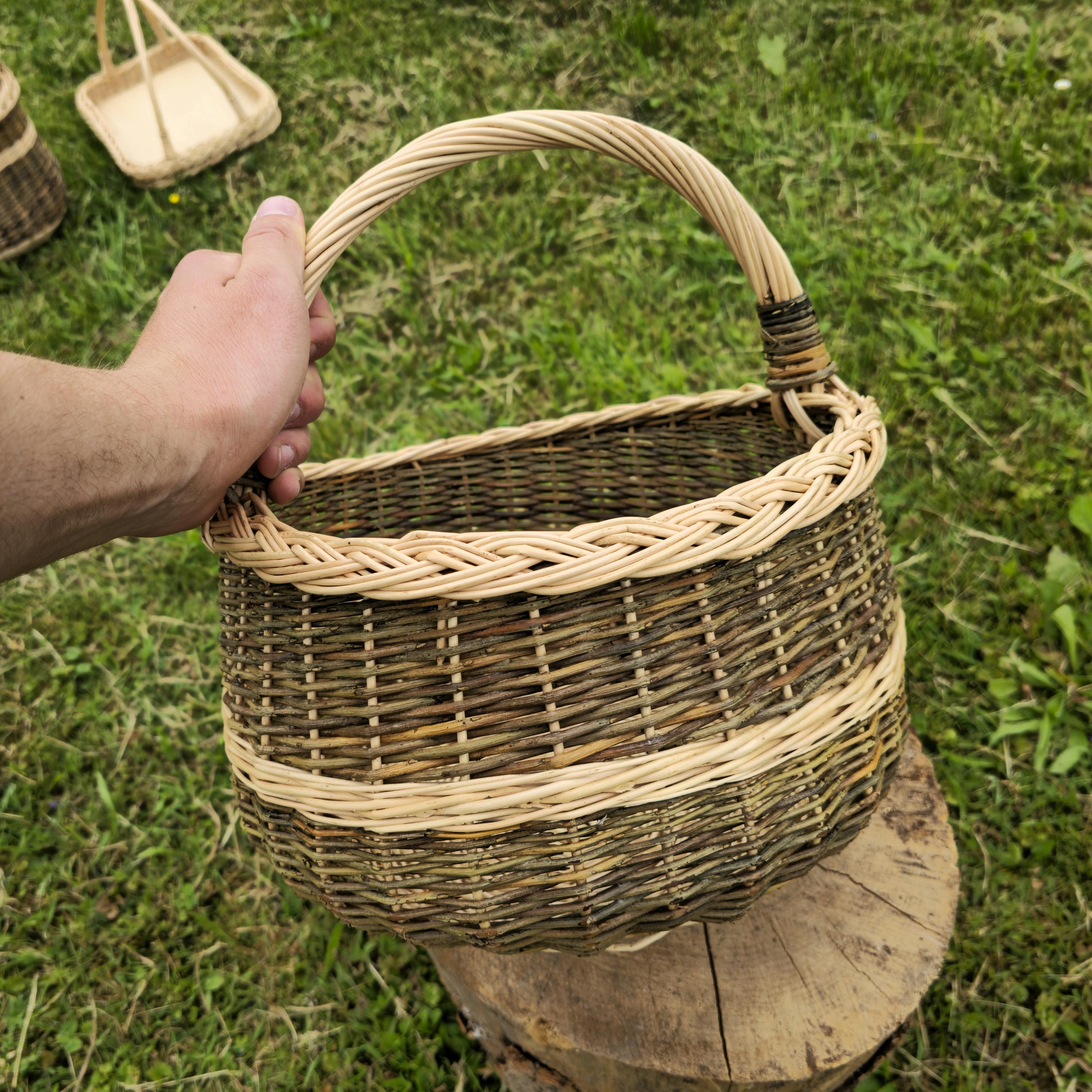 Handmade Dark Wicker Basket