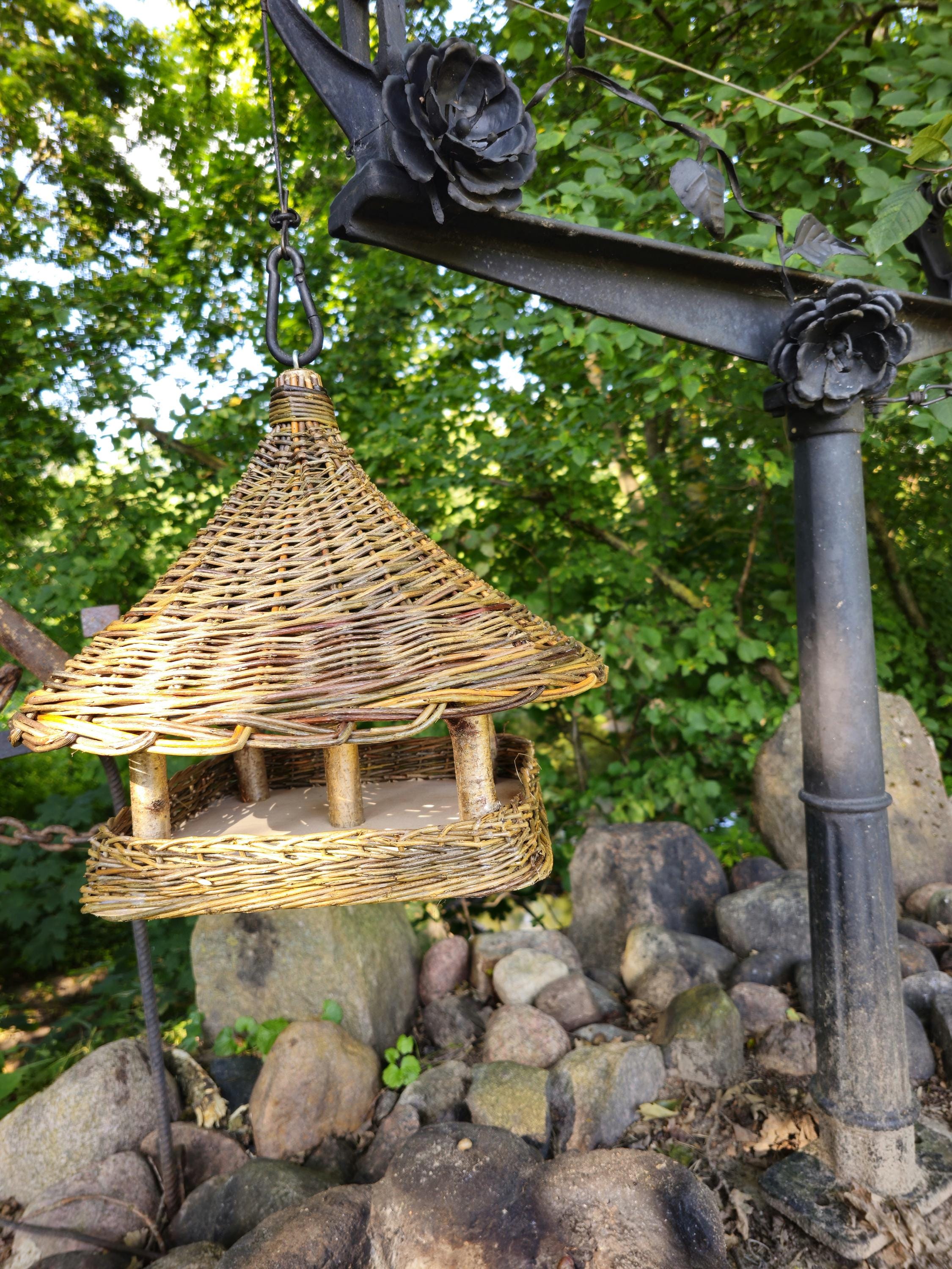 Handwoven Wicker Bird Feeder