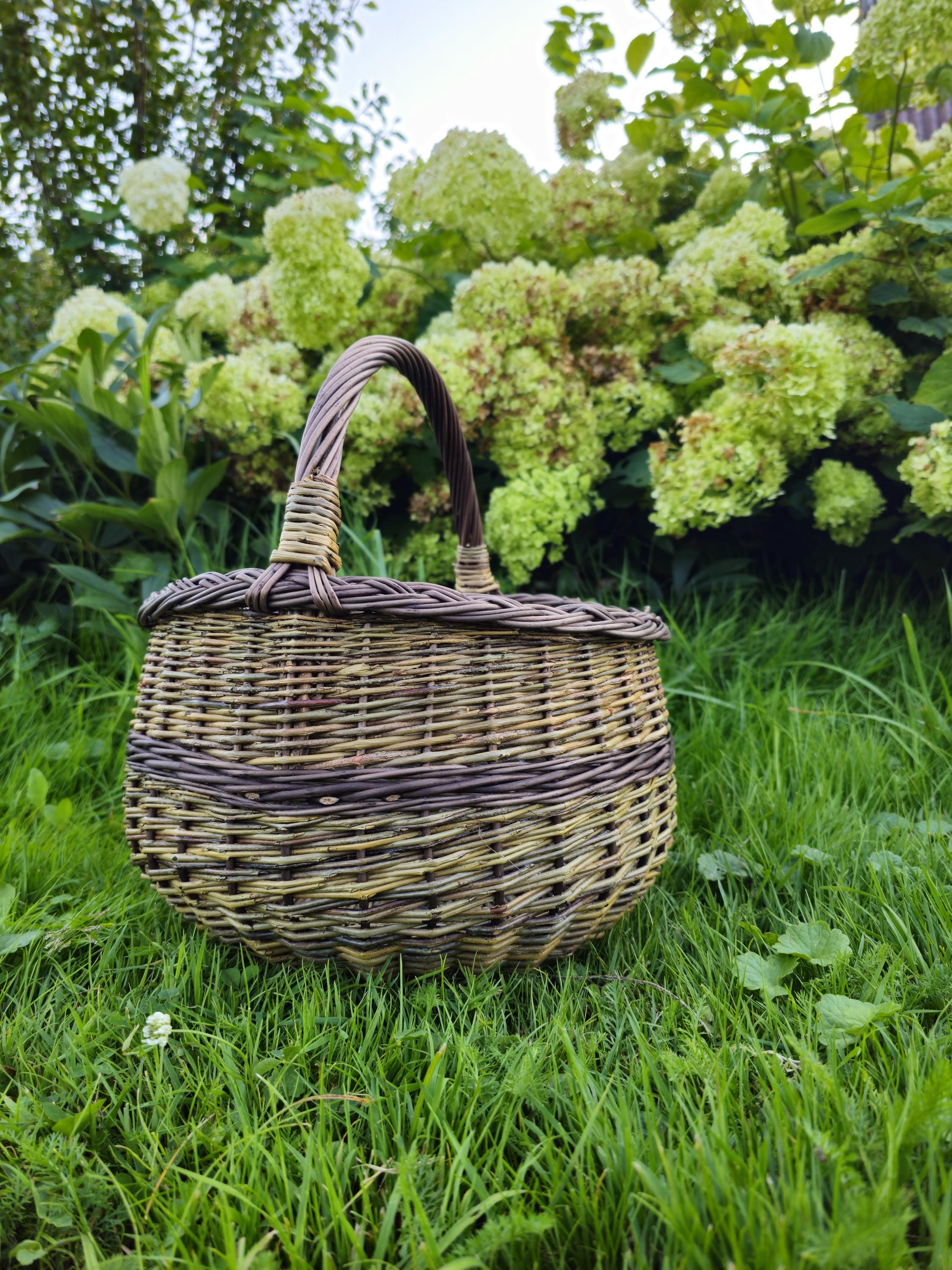 Handmade Dark Wicker Basket