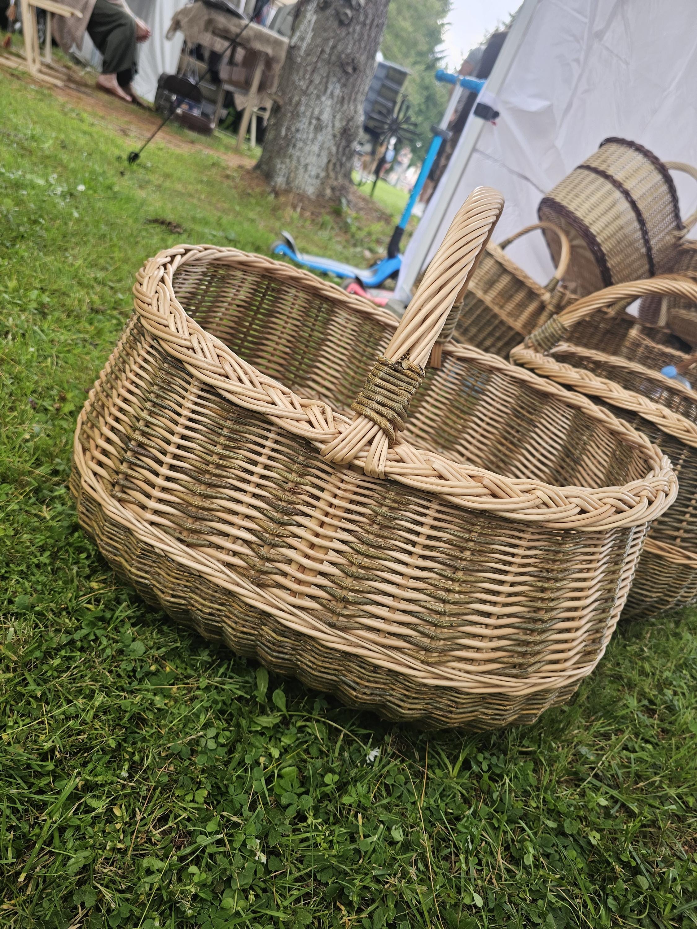 Extra Large Handwoven Wicker Basket