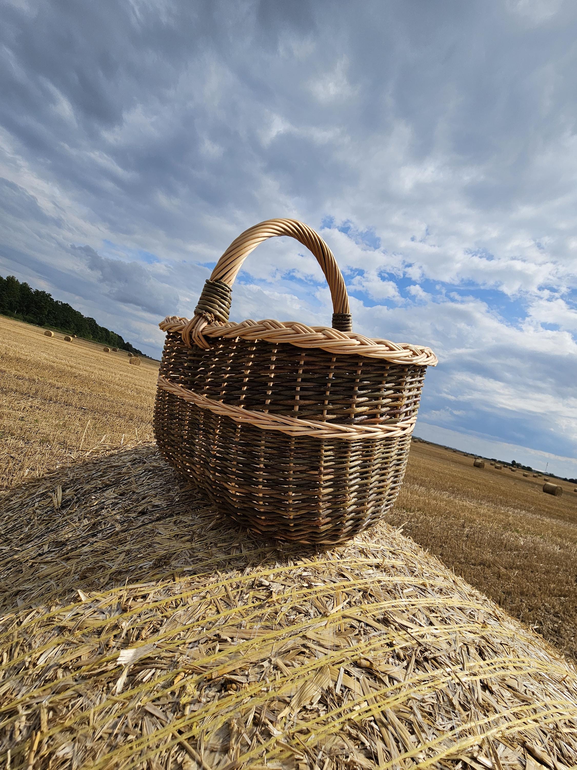 Handmade Wicker Basket with Handle
