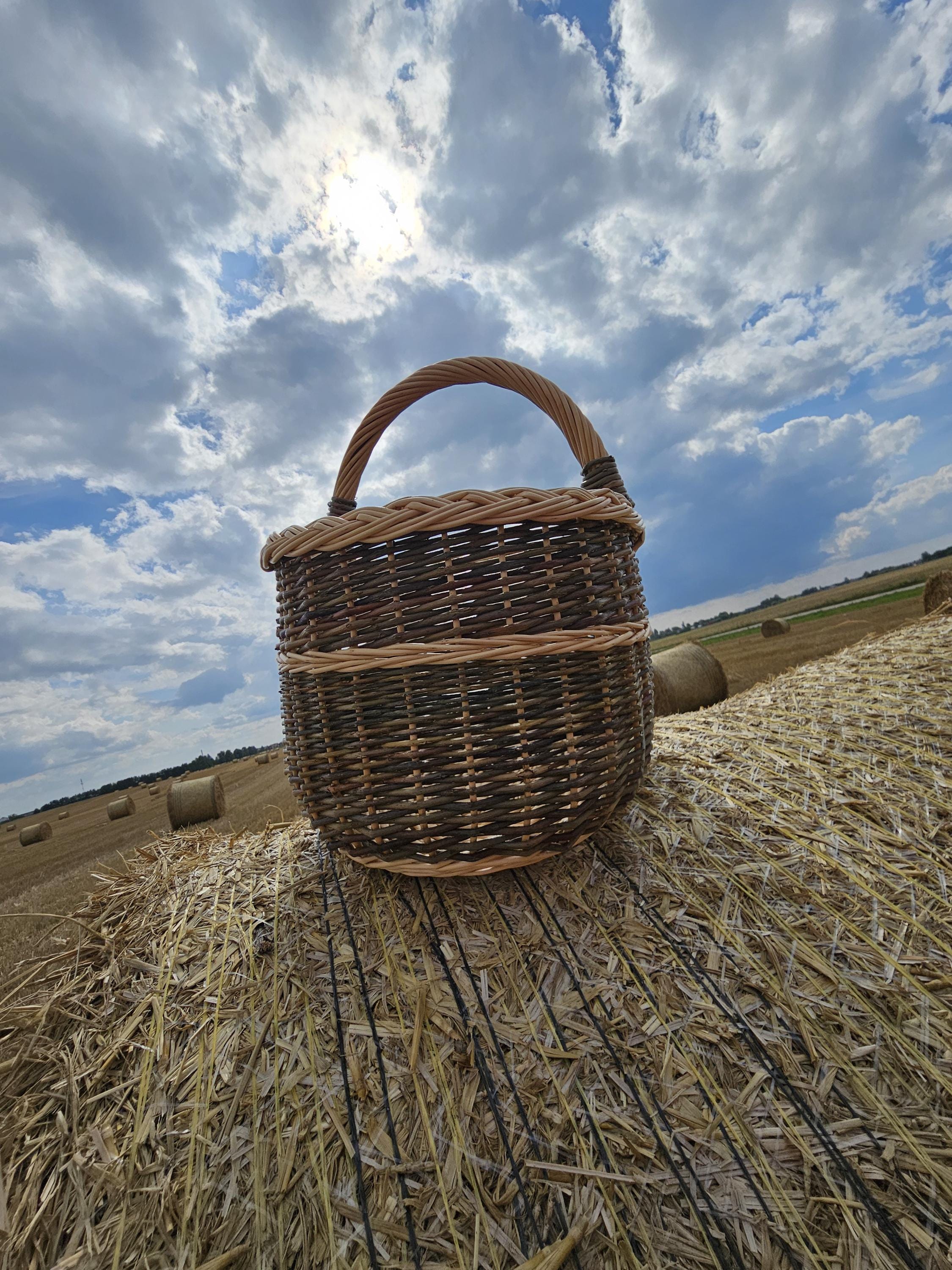 Handmade Wicker Basket with Handle