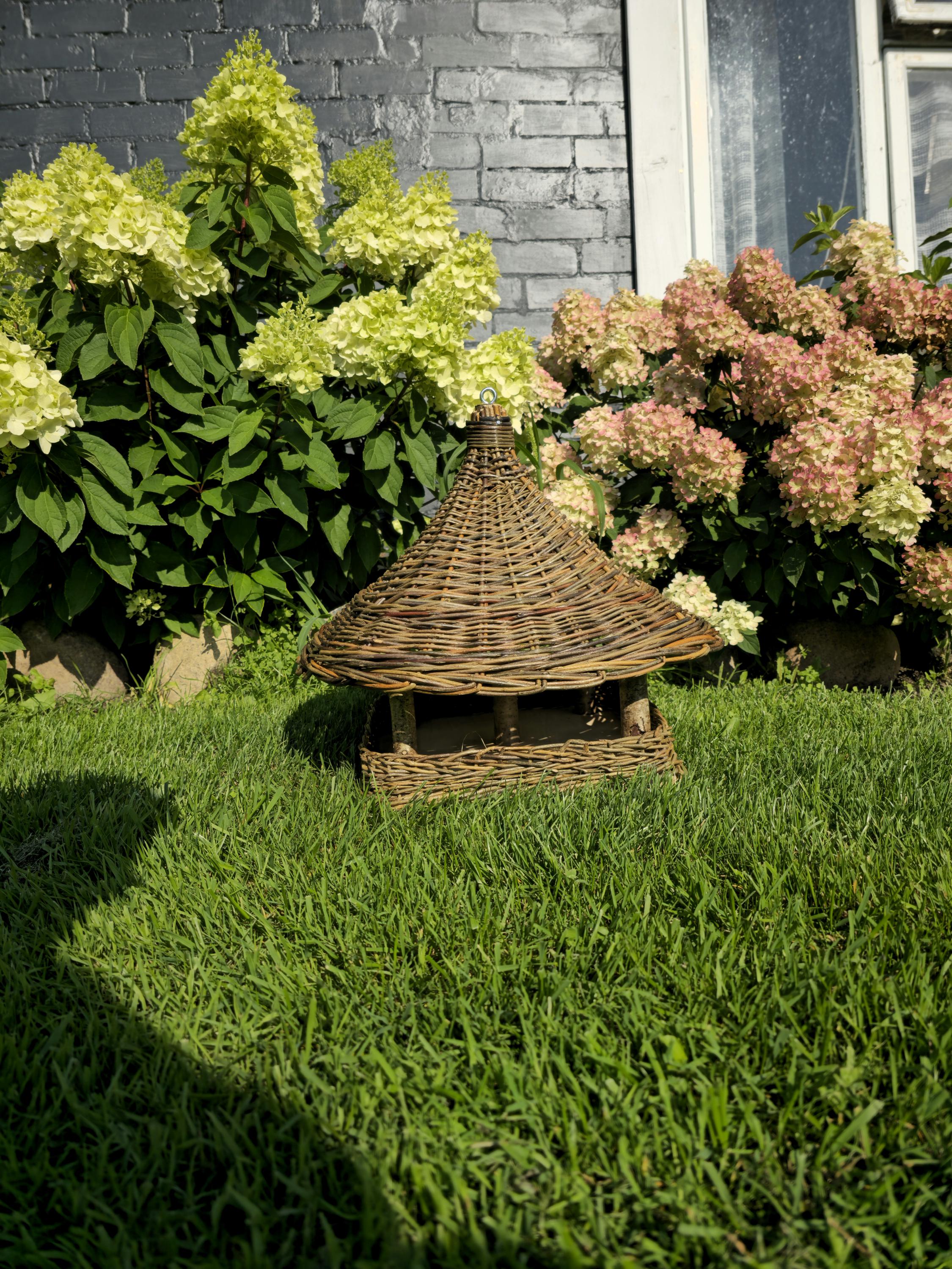 Handwoven Wicker Bird Feeder