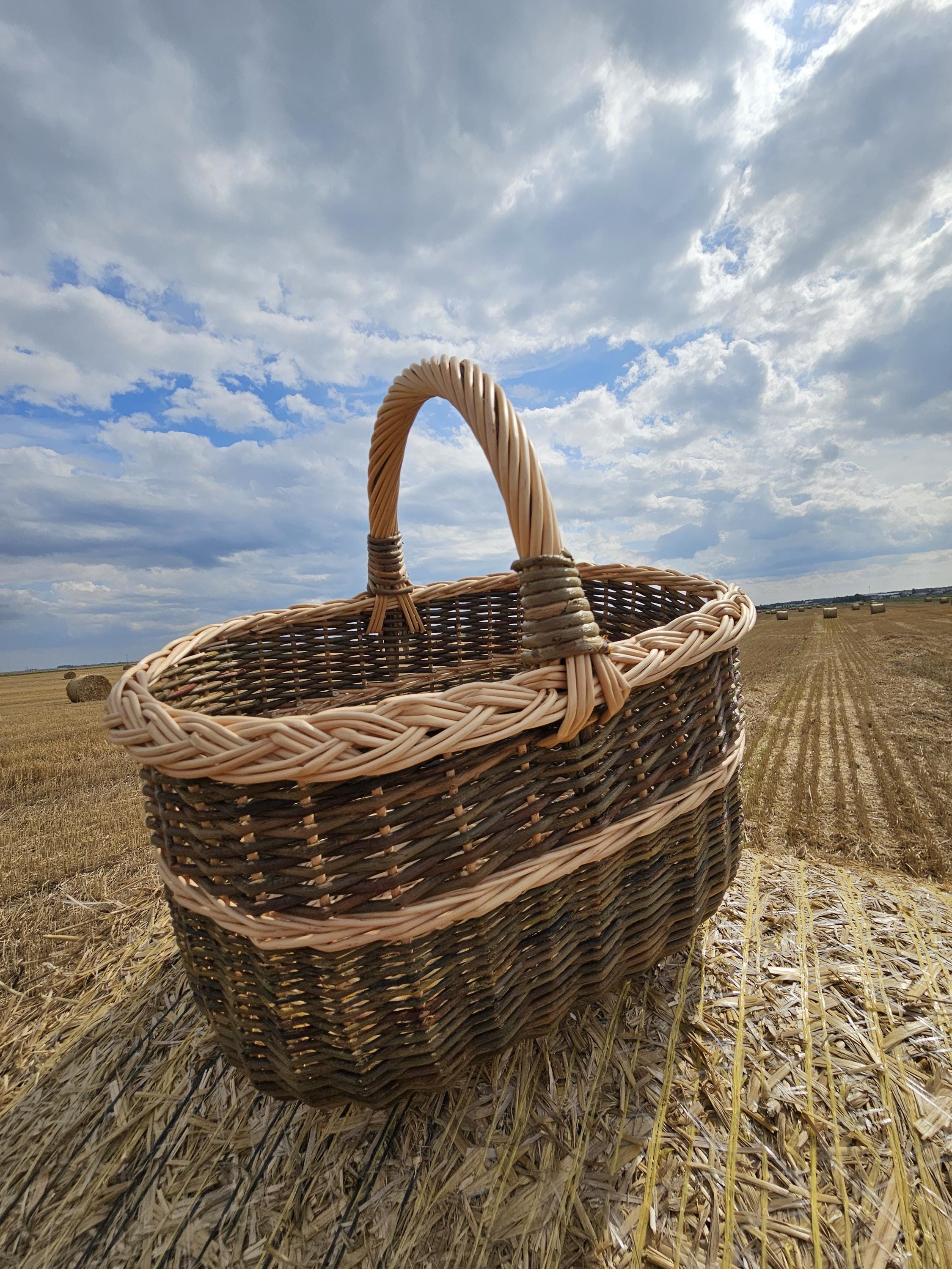 Handmade Wicker Basket with Handle