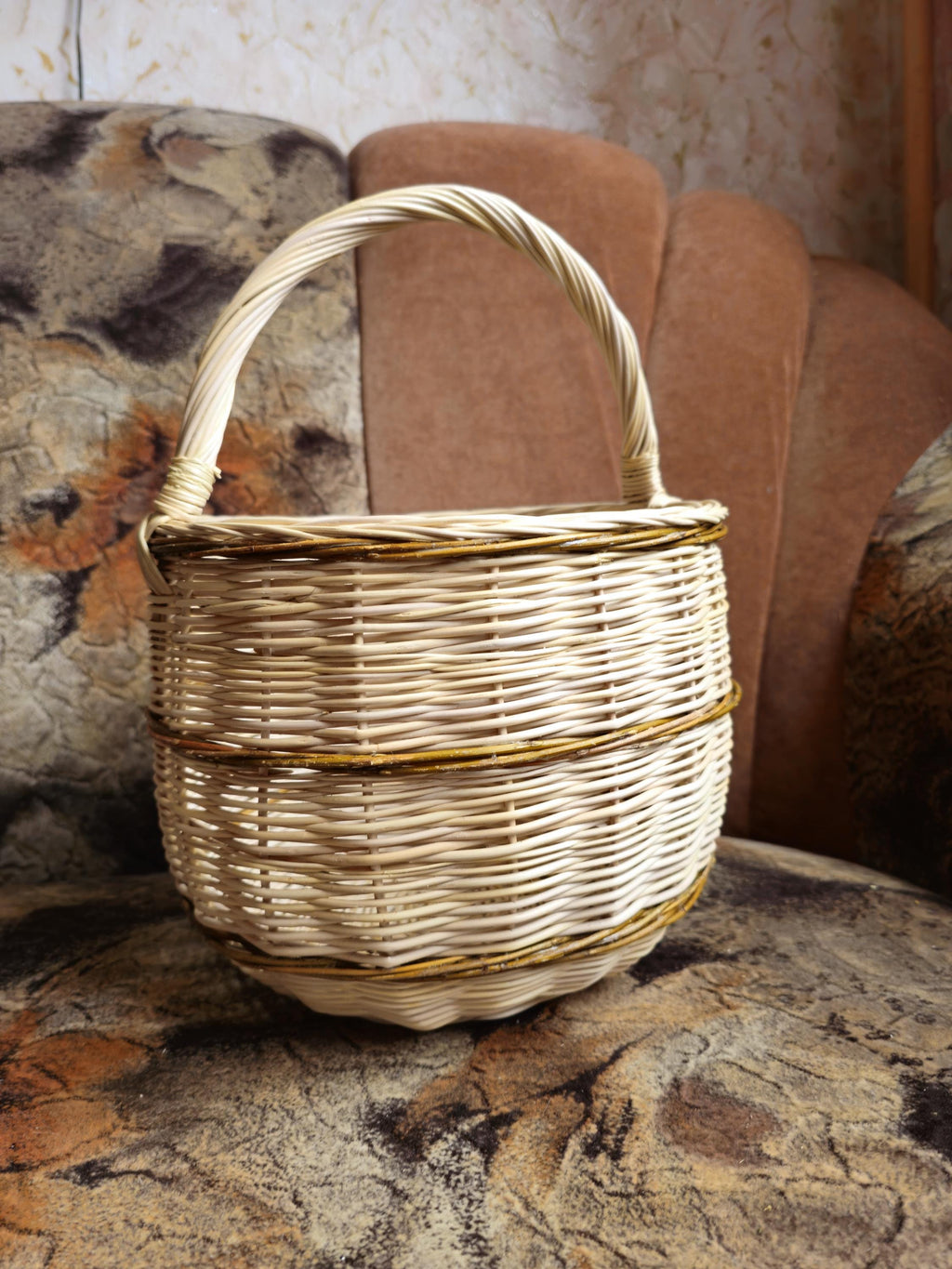Rustic Handwoven Wicker Basket