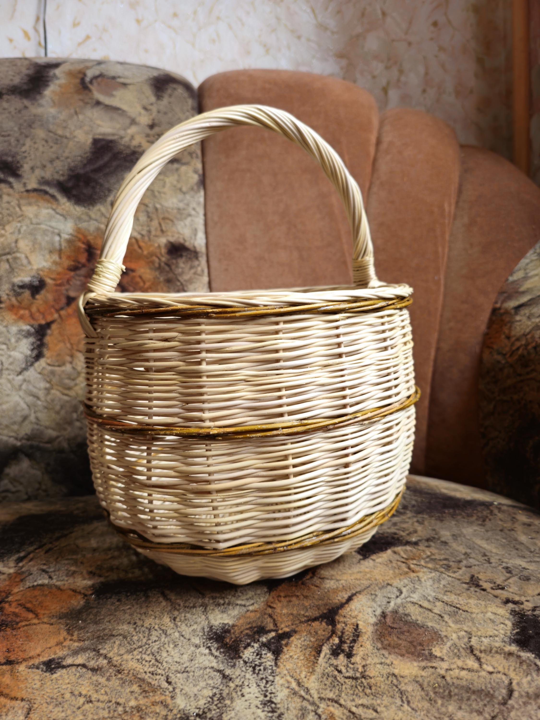 Rustic Handwoven Wicker Basket