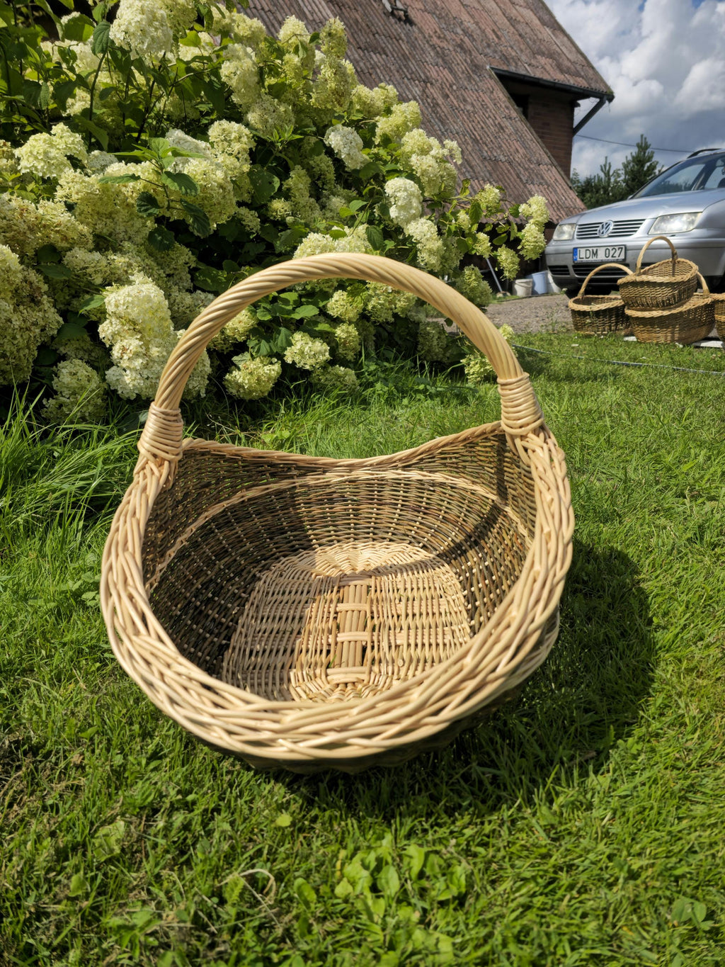 Handwoven Unpeeled Wicker Basket