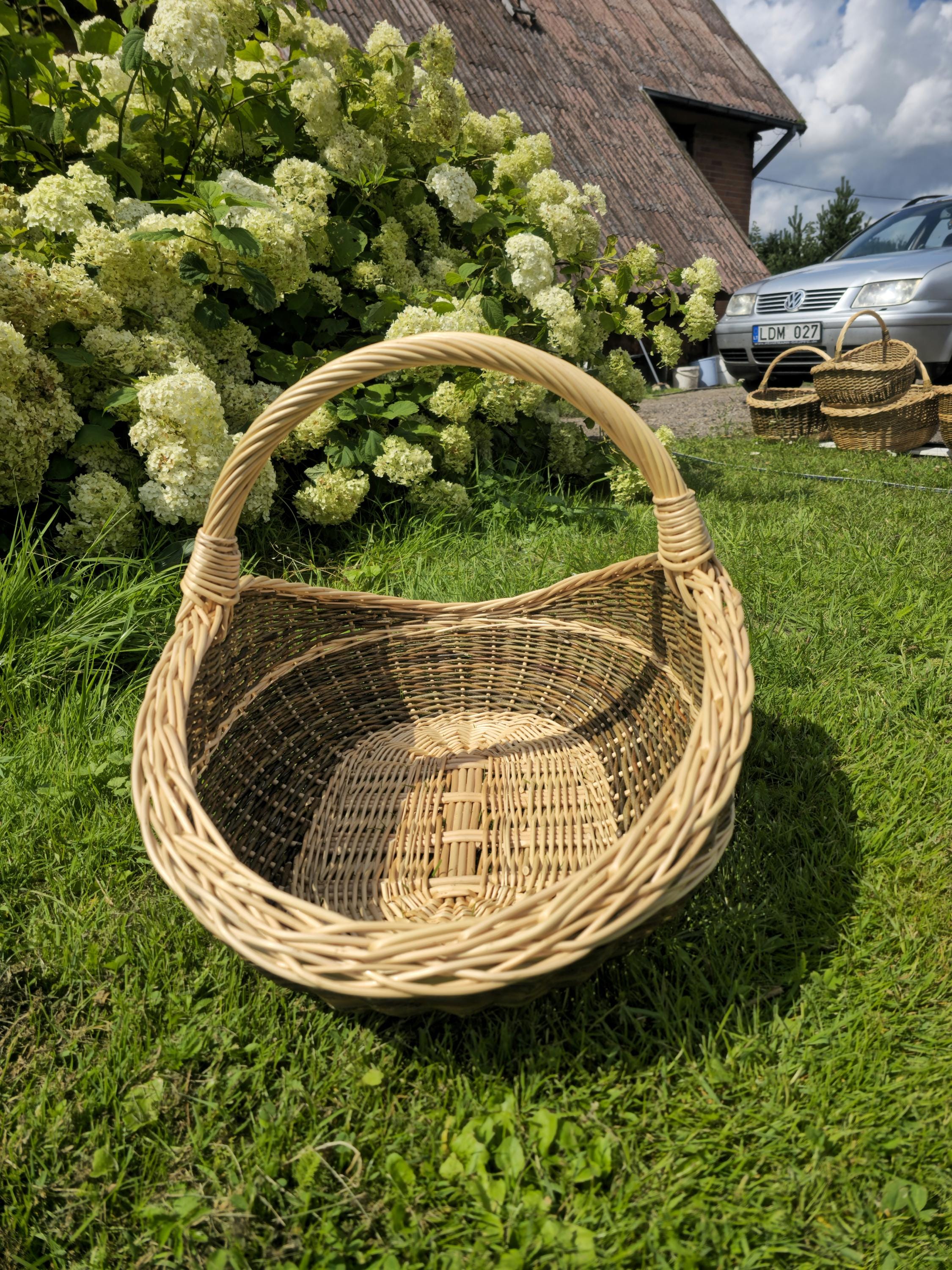 Handwoven Unpeeled Wicker Basket