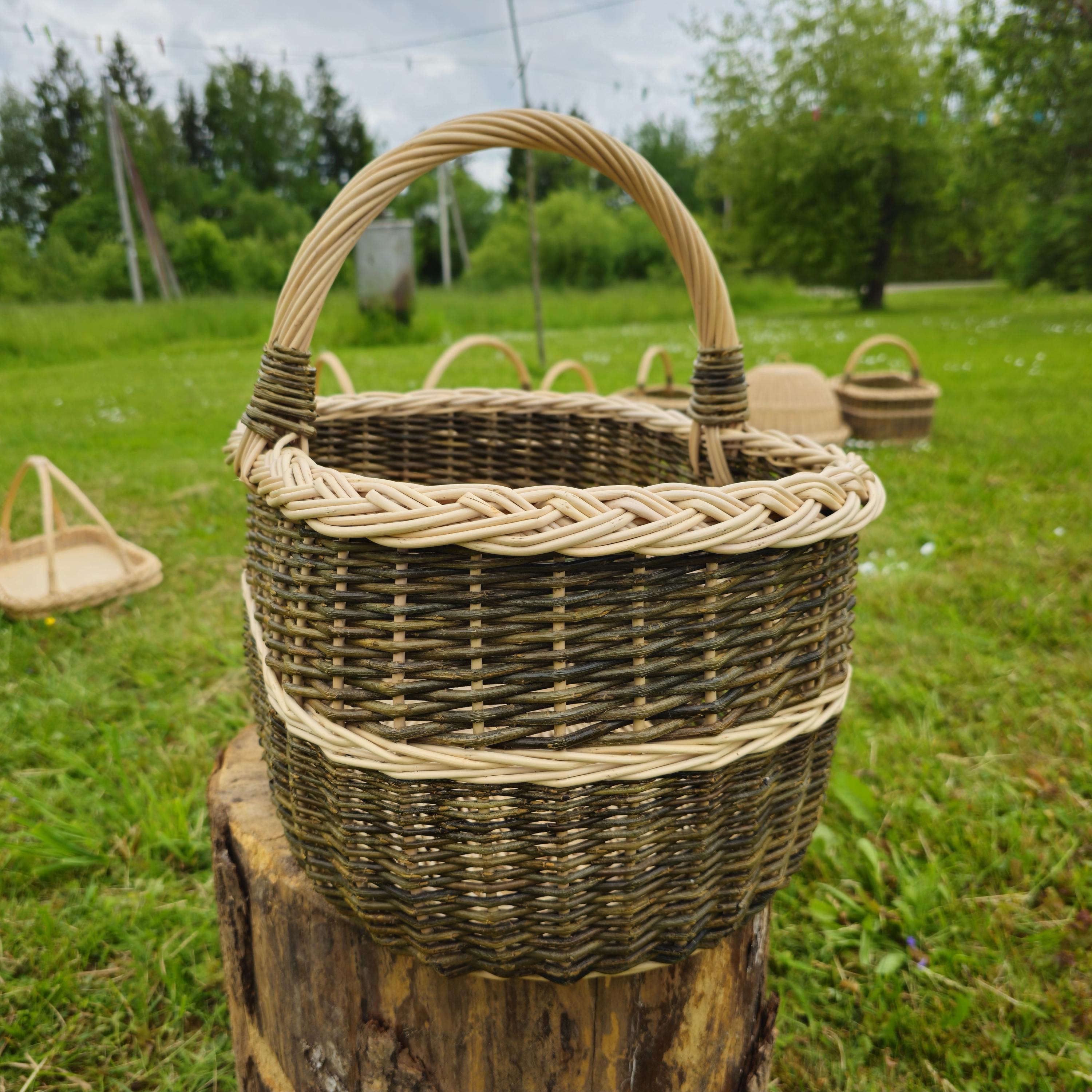 Handmade Wicker Basket with Handle