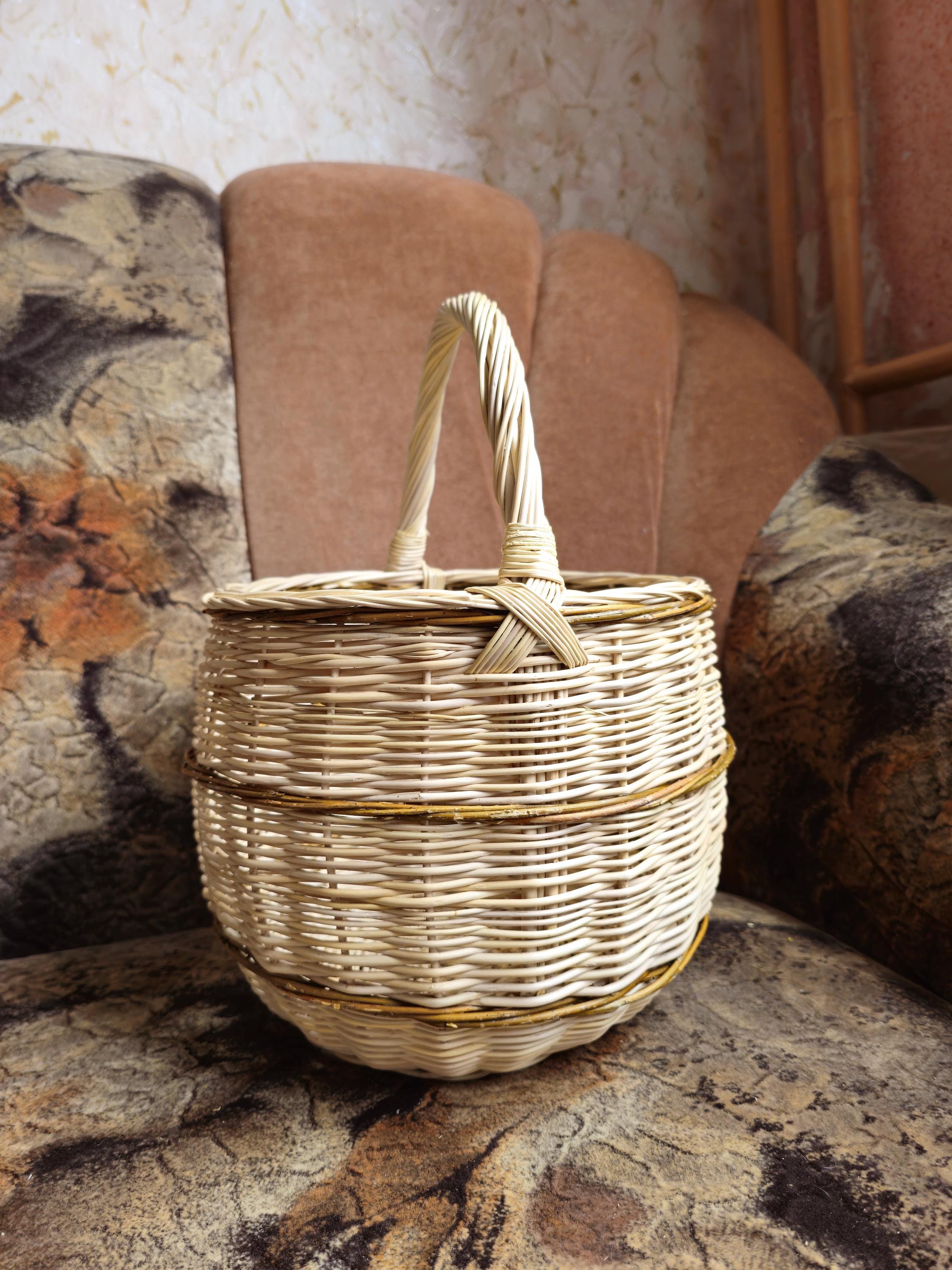 Rustic Handwoven Wicker Basket