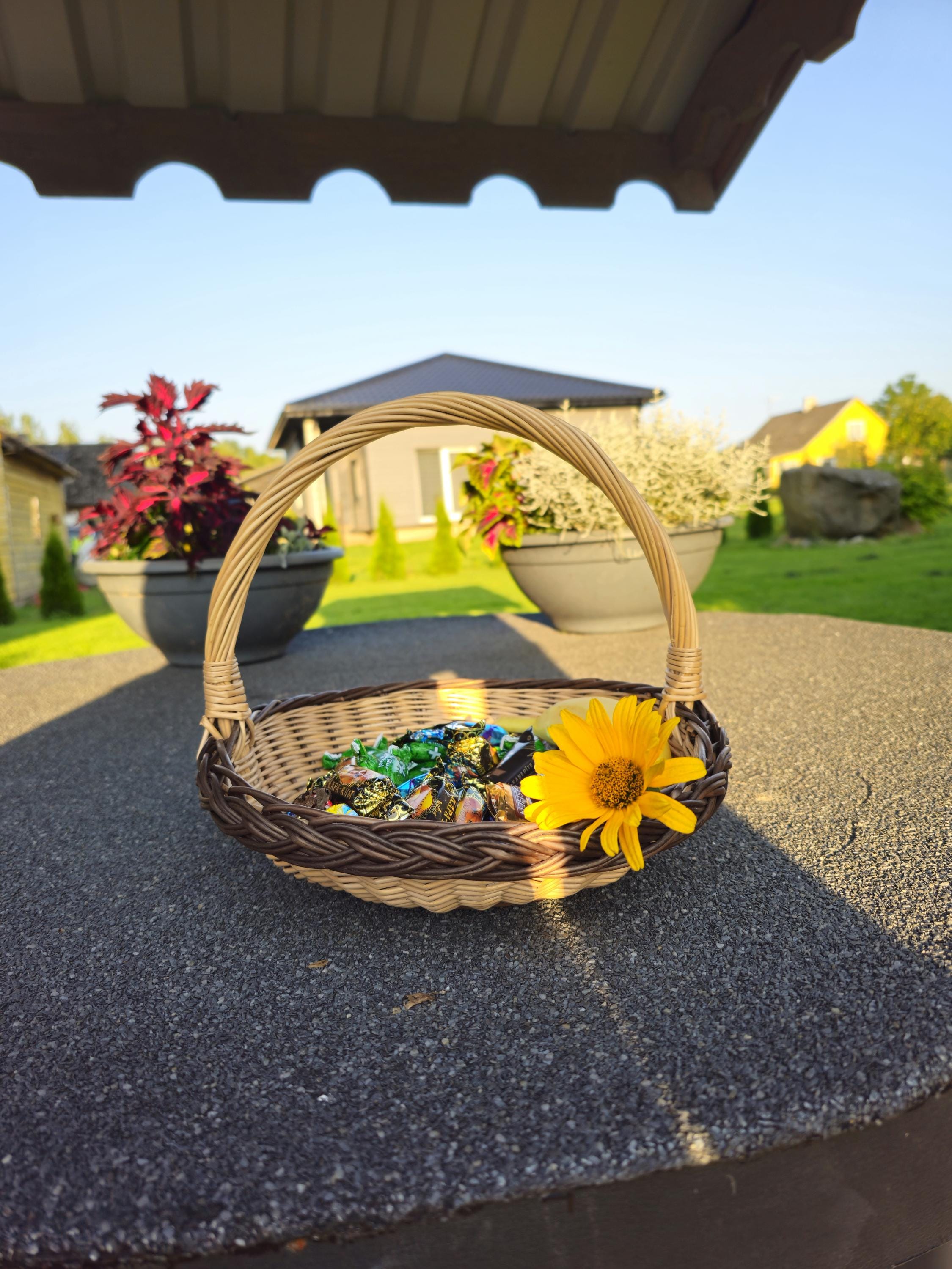 Handwoven Willow Flower Girl Basket