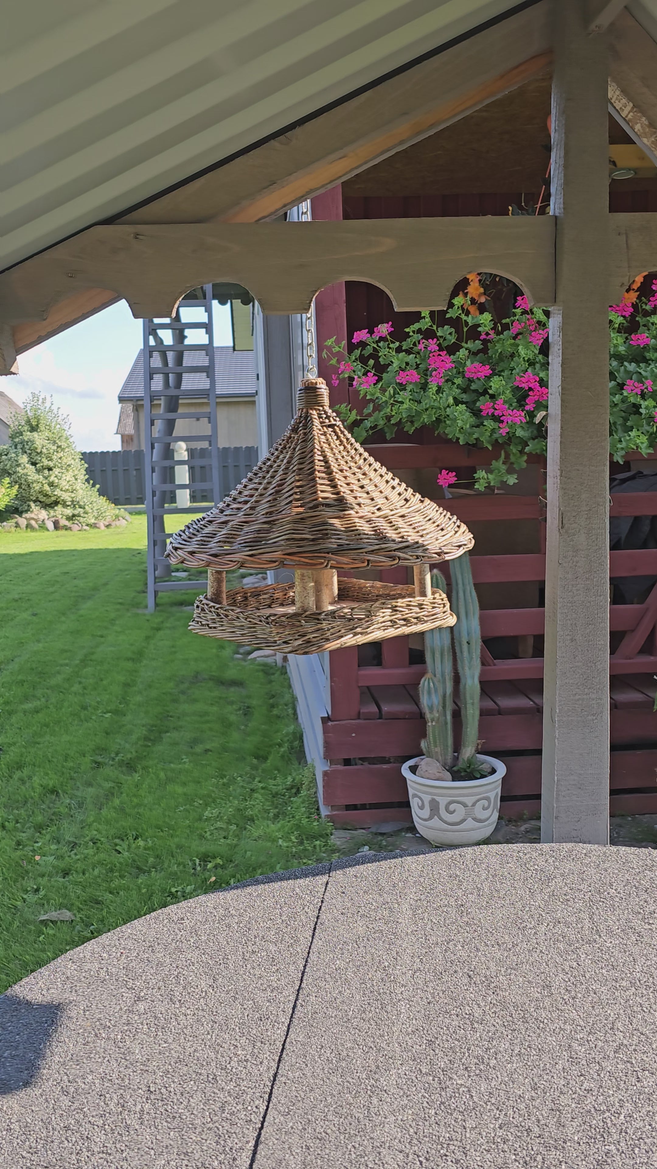 Handwoven Wicker Bird Feeder