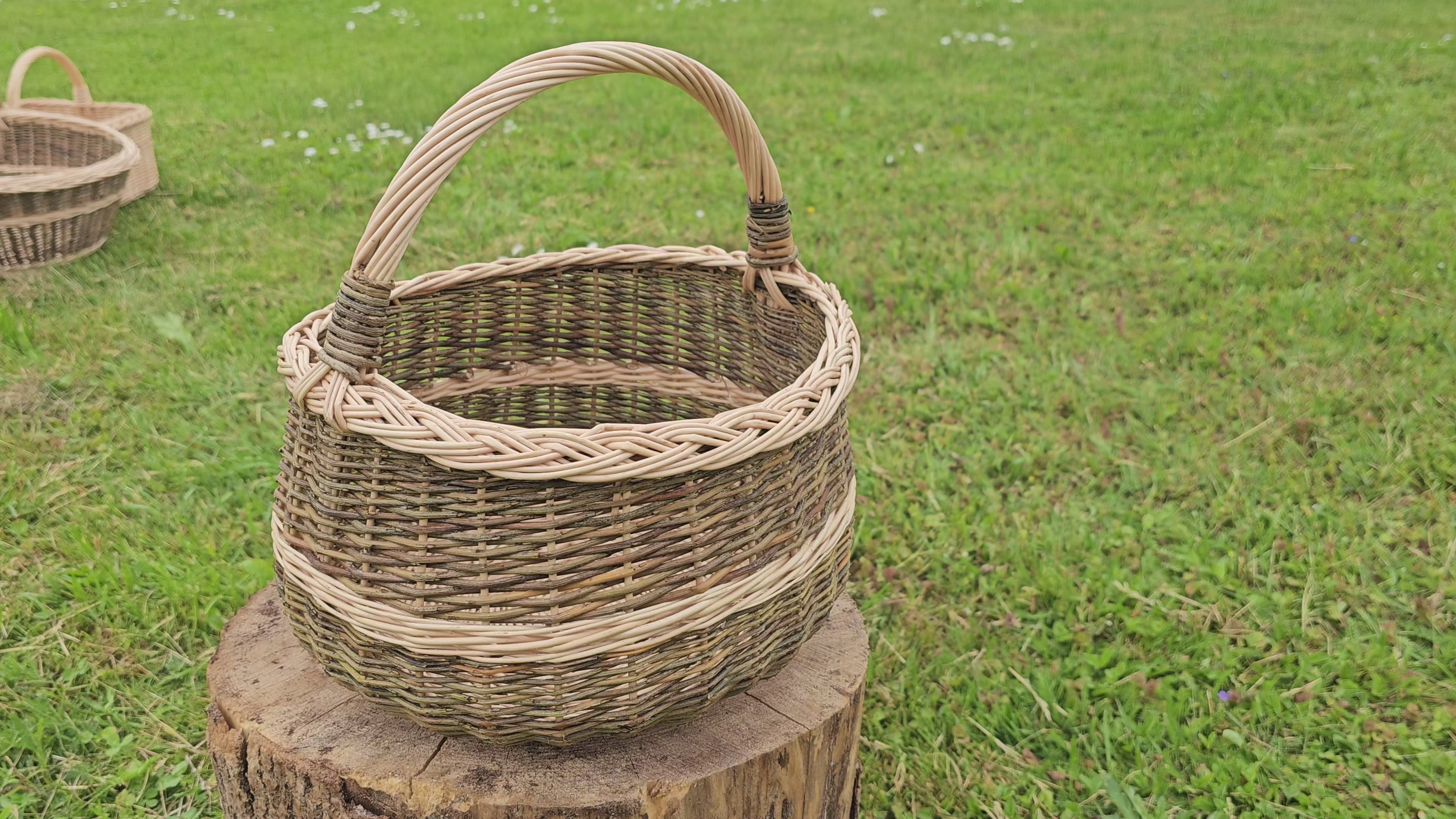 Handmade Dark Wicker Basket