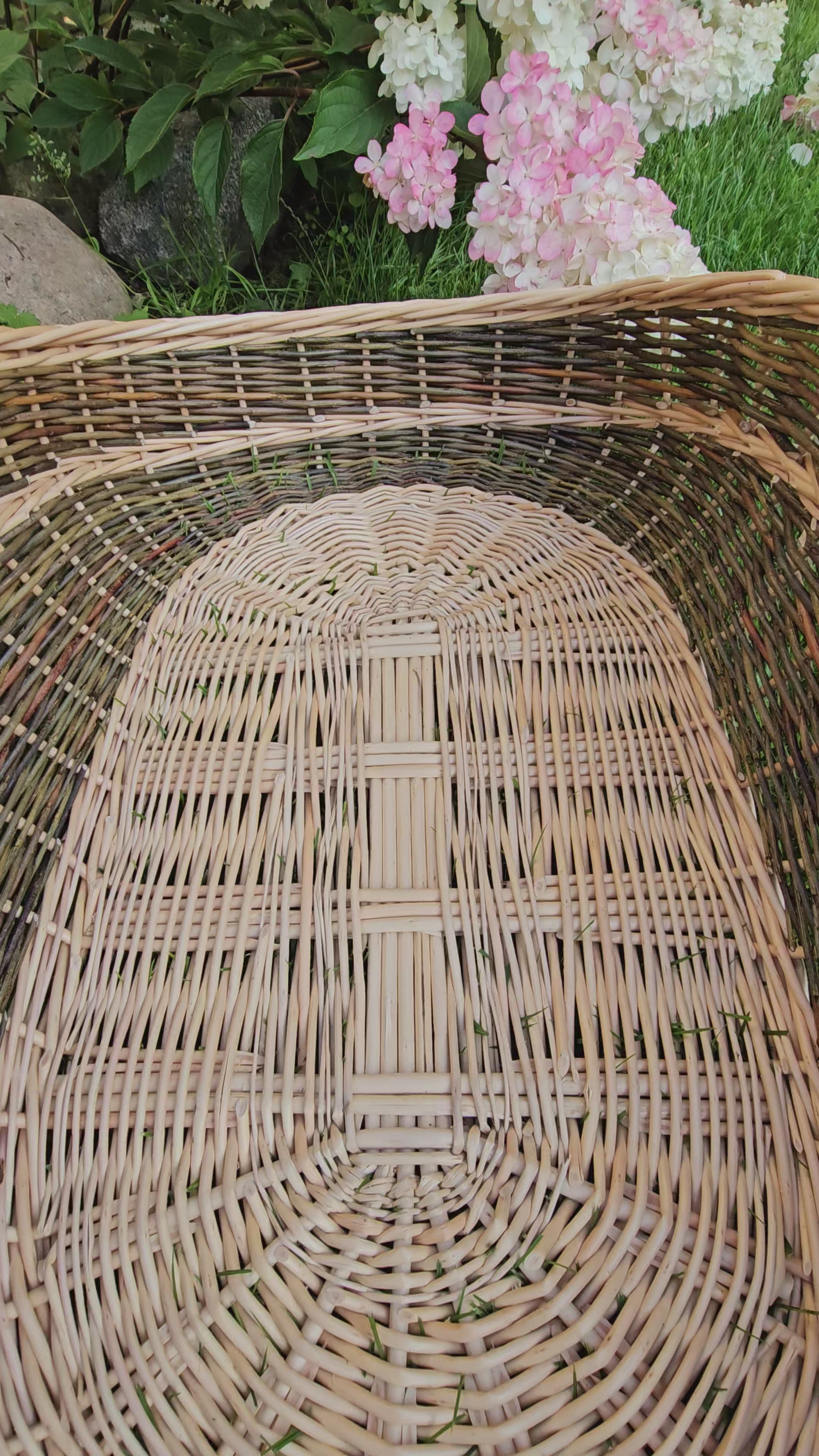 Extra-large Two-Tone Willow Trug for Foraging & Flower Gathering