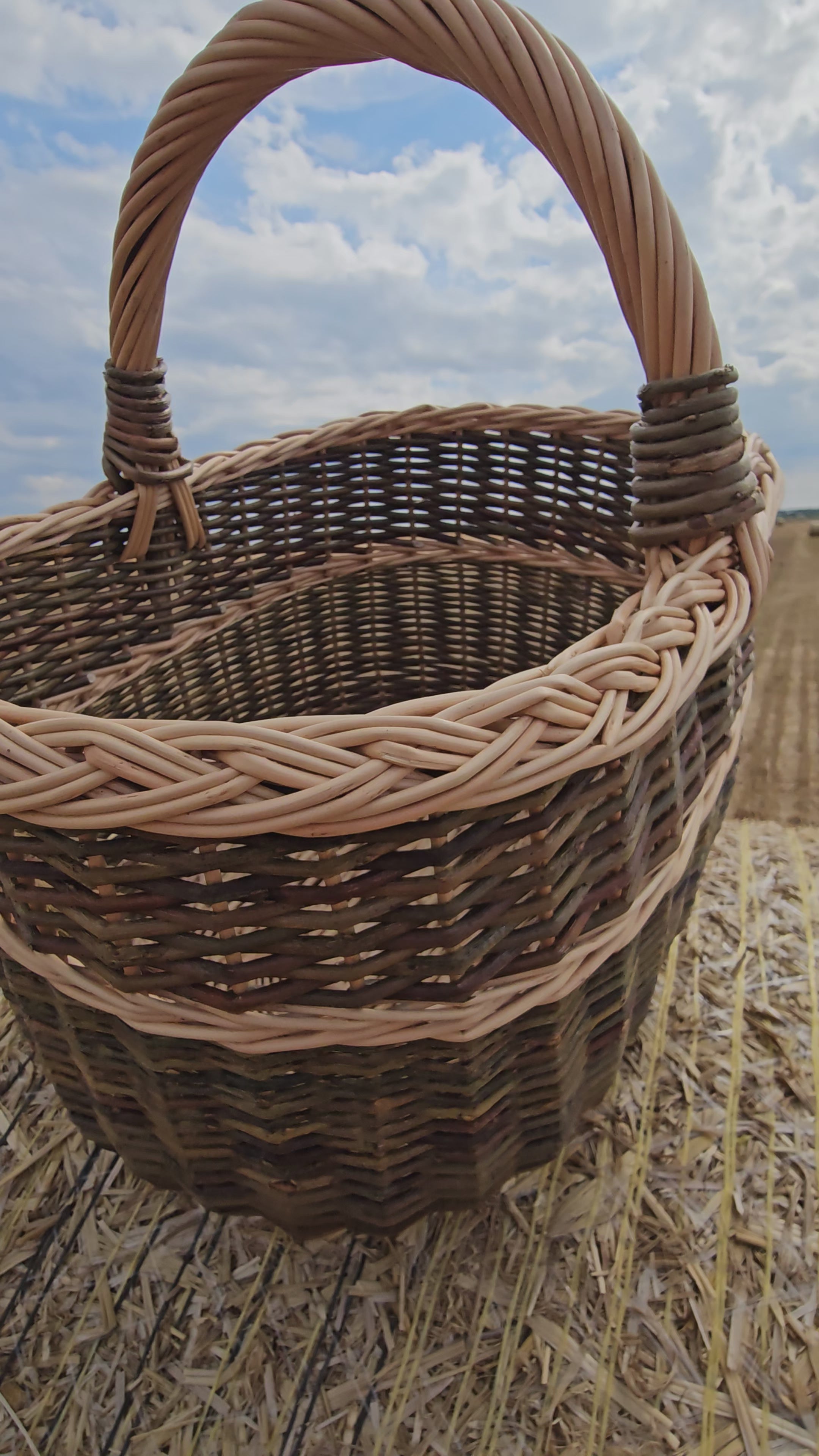 Handmade Wicker Basket with Handle