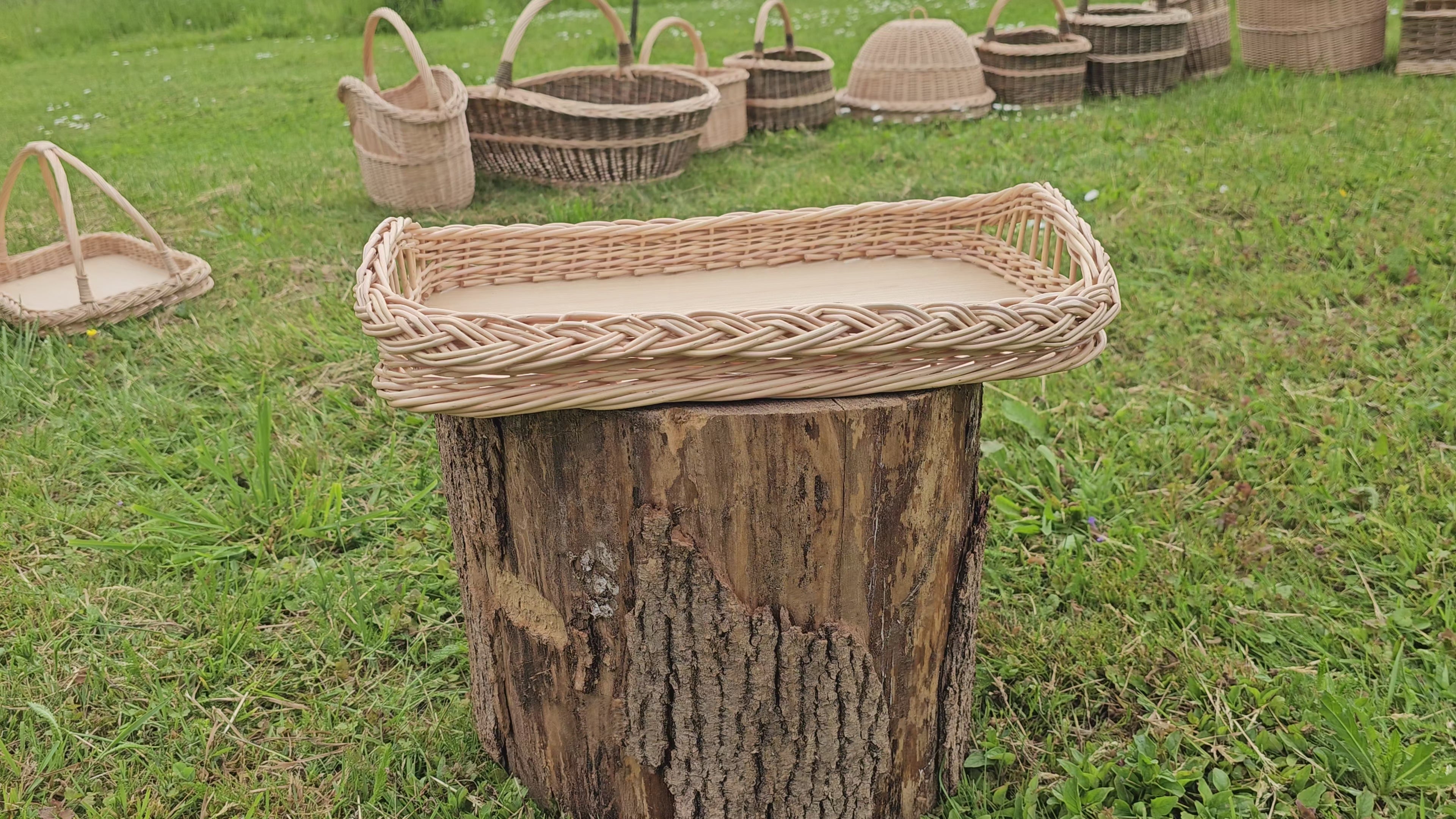 Large Handwoven Wicker Tray